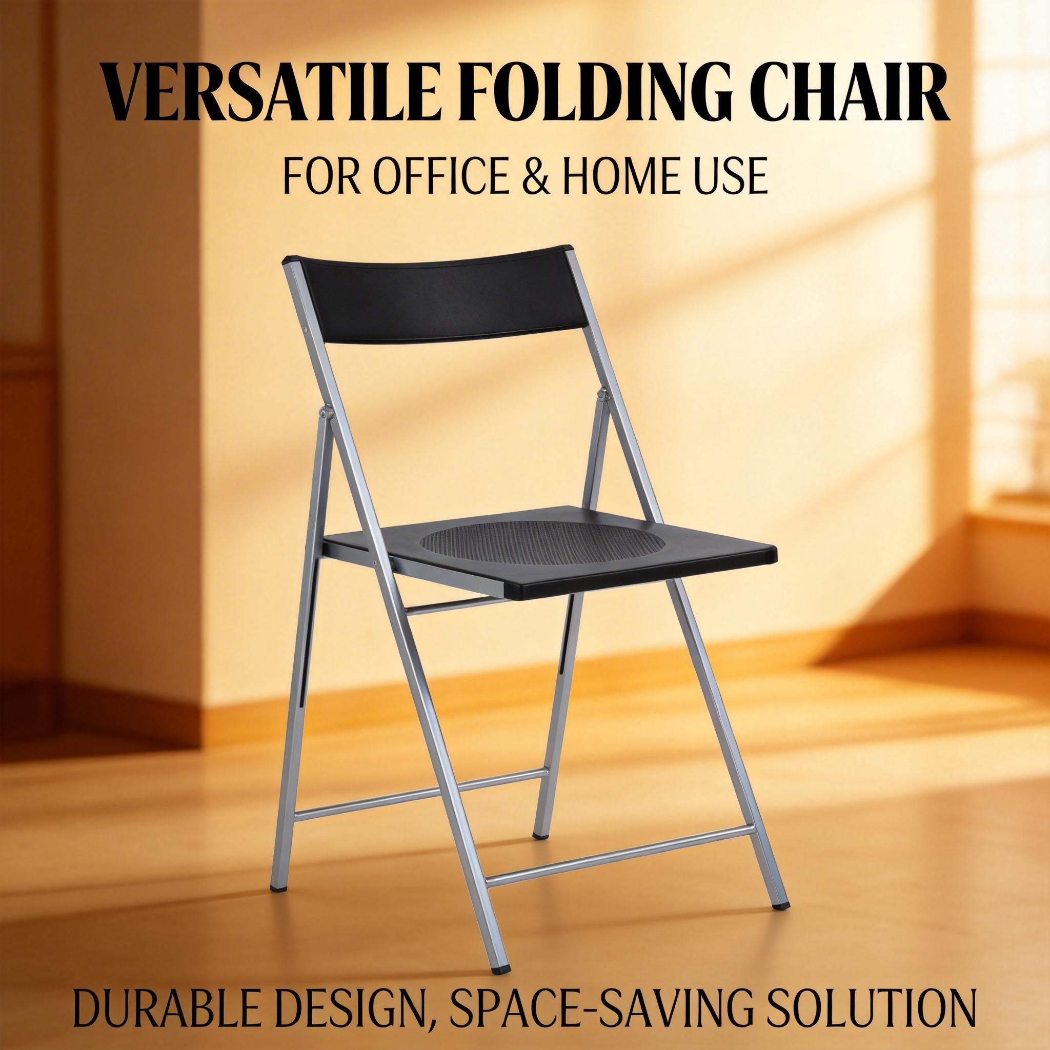 Homy Casa Jewel 6PC Black Folding Chair With Polypropylene Seat Inspired by European Classic Minimalist Design Open Box