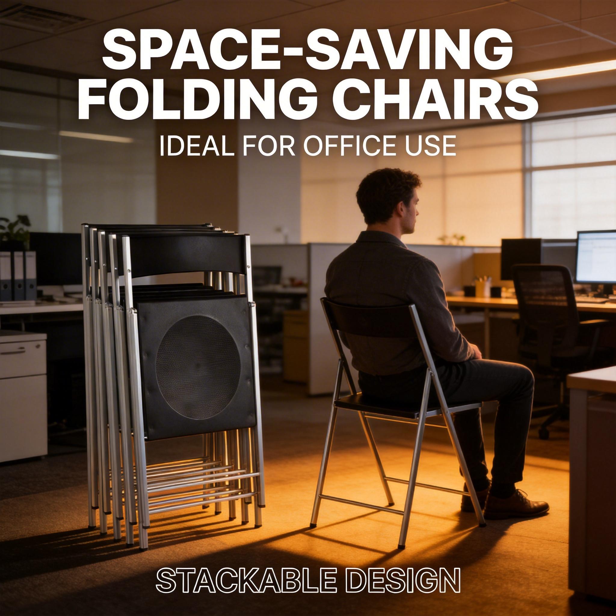 Homy Casa Jewel 6PC Black Folding Chair With Polypropylene Seat Inspired by European Classic Minimalist Design Open Box