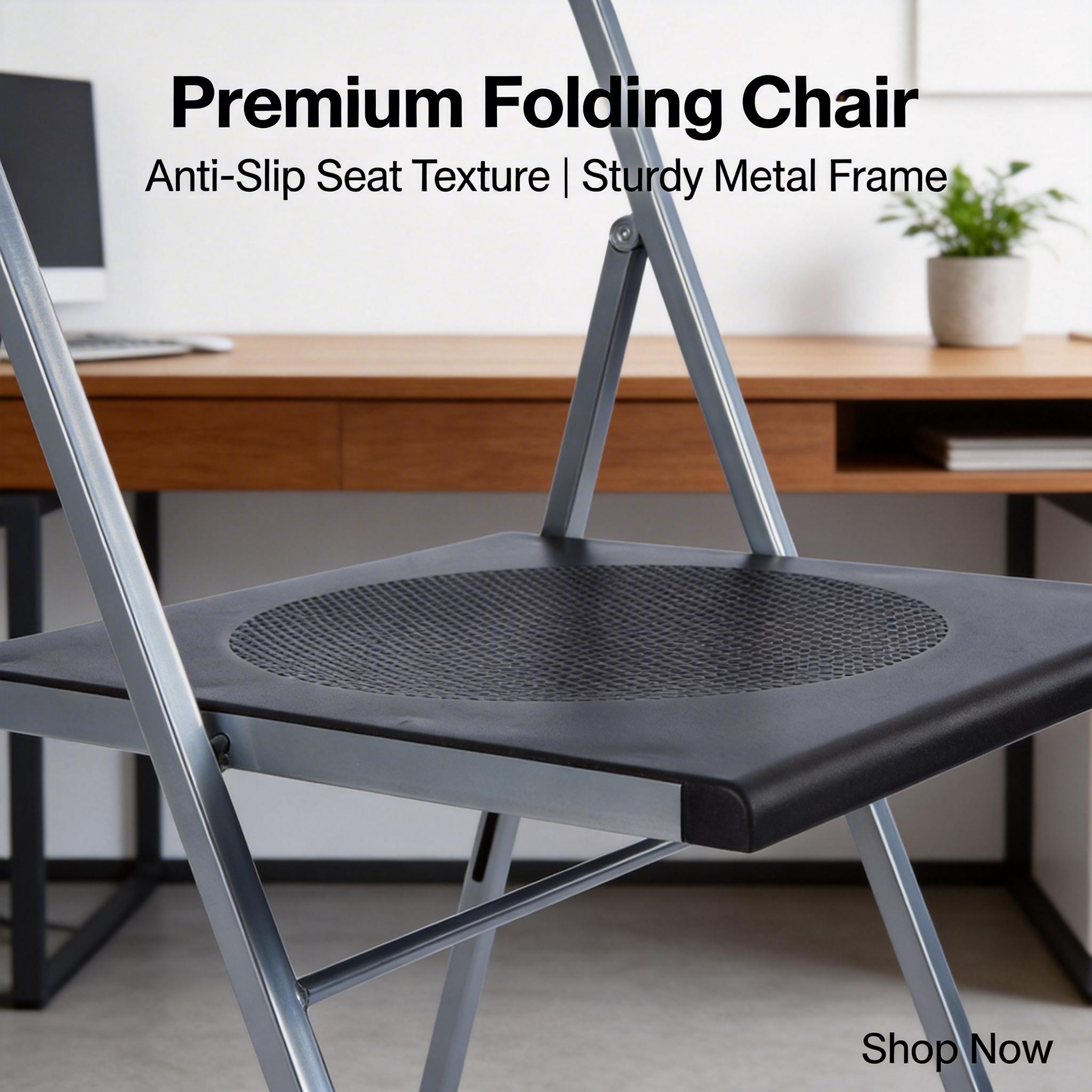 Homy Casa Jewel 6PC Black Folding Chair With Polypropylene Seat Inspired by European Classic Minimalist Design Open Box