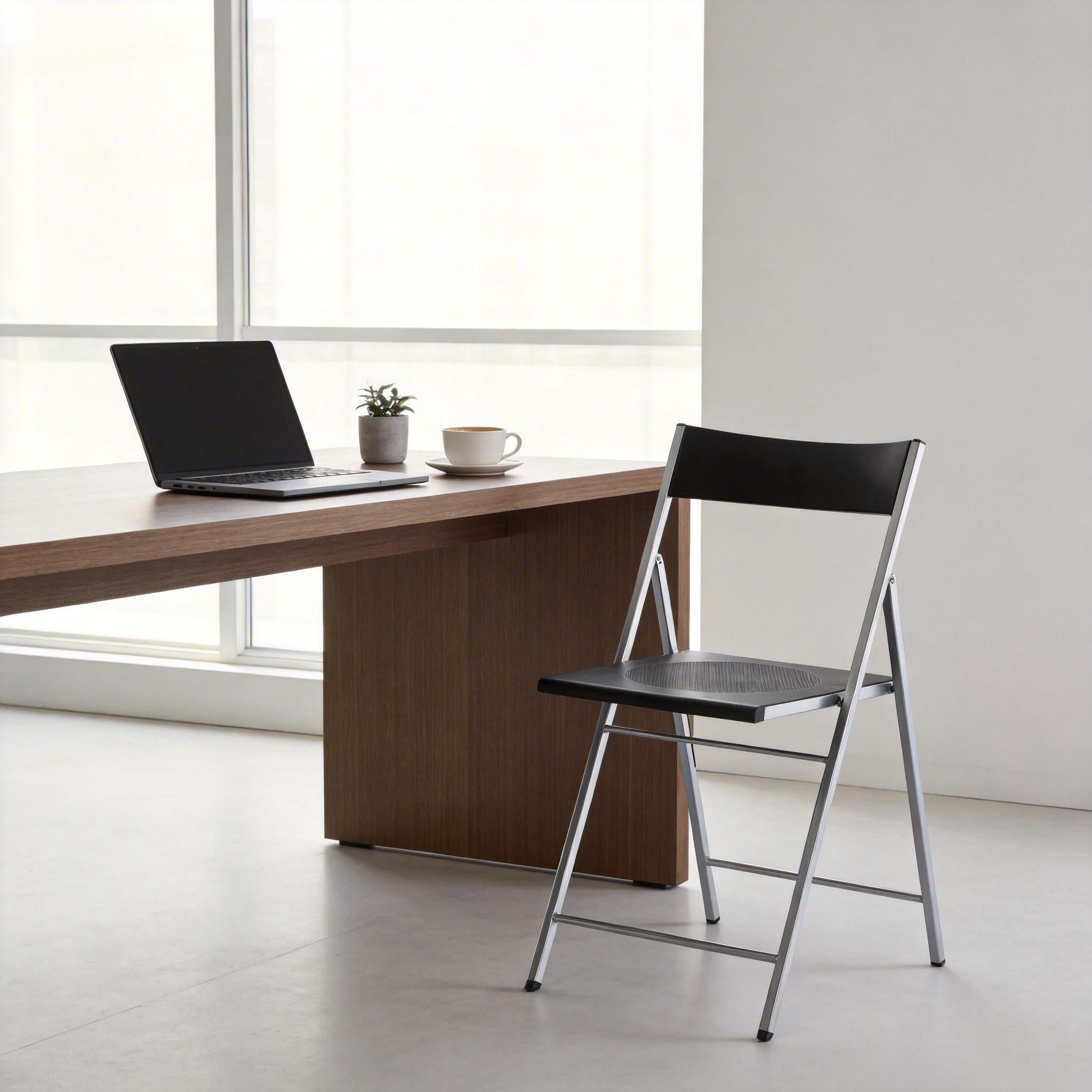 Homy Casa Jewel 6PC Black Folding Chair With Polypropylene Seat Inspired by European Classic Minimalist Design Open Box