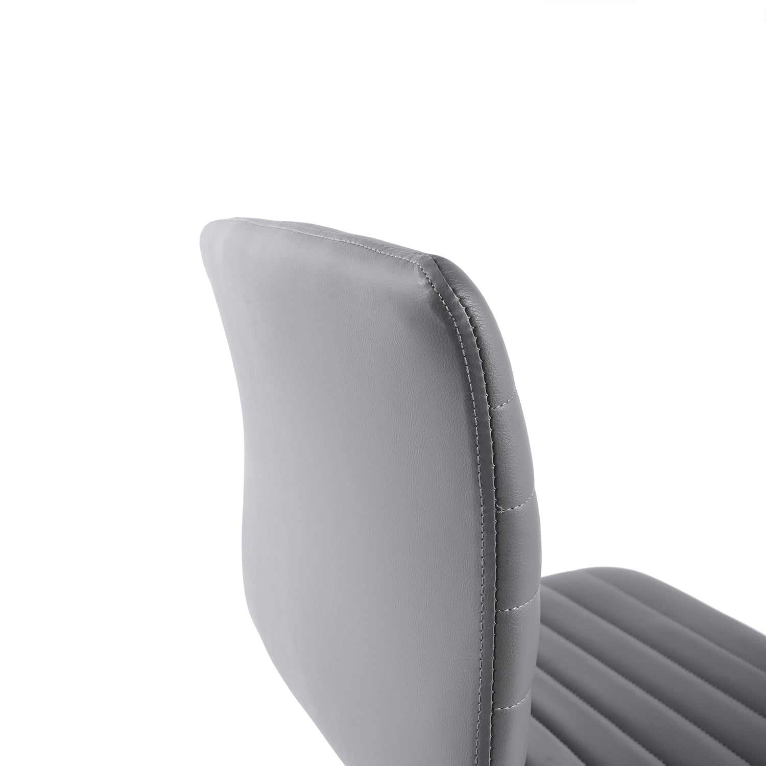 Homy Casa JOAKIM Modern Grey PU Office Chair with Chromed Base and Wheels Open Box