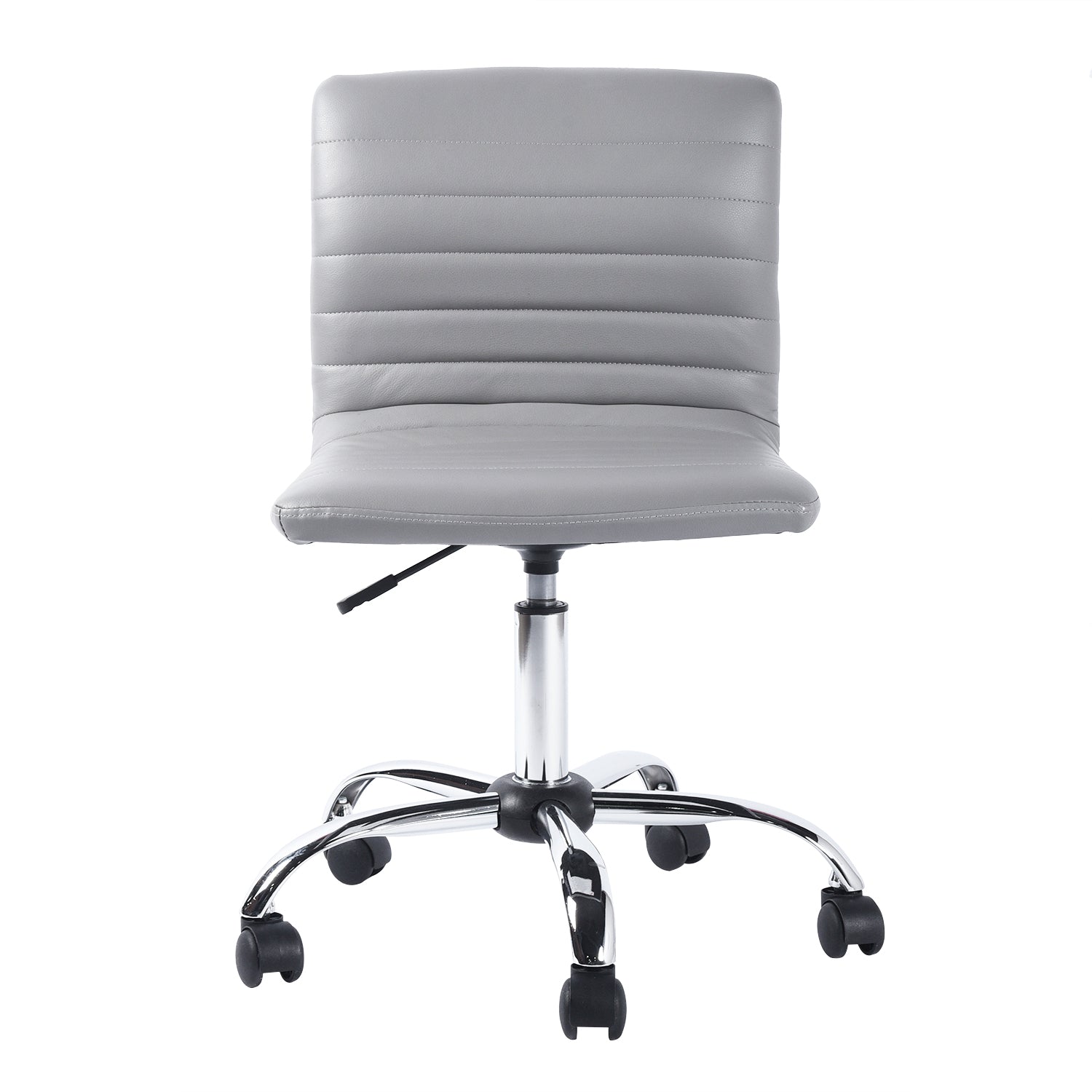 Homy Casa JOAKIM Modern Grey PU Office Chair with Chromed Base and Wheels Open Box