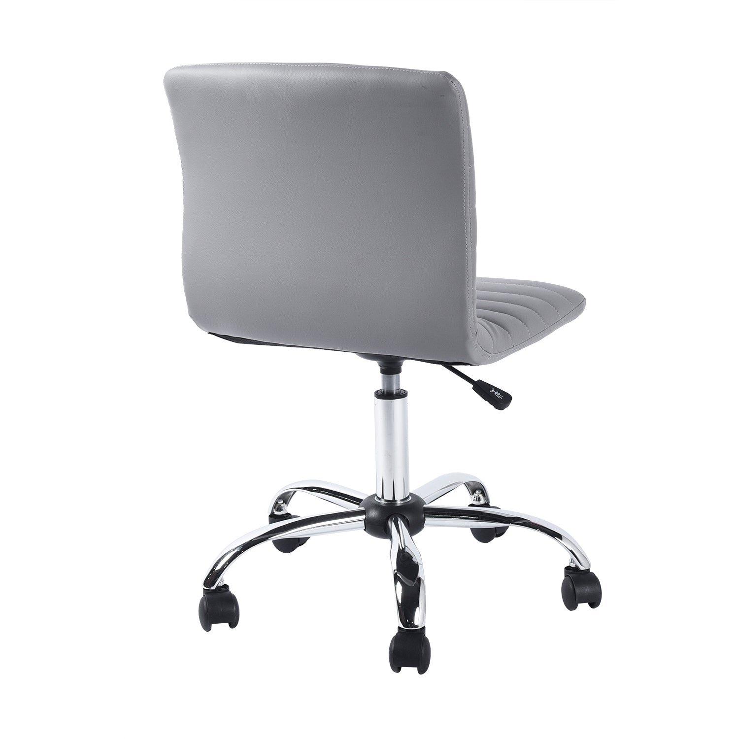 Homy Casa JOAKIM Modern Grey PU Office Chair with Chromed Base and Wheels Open Box