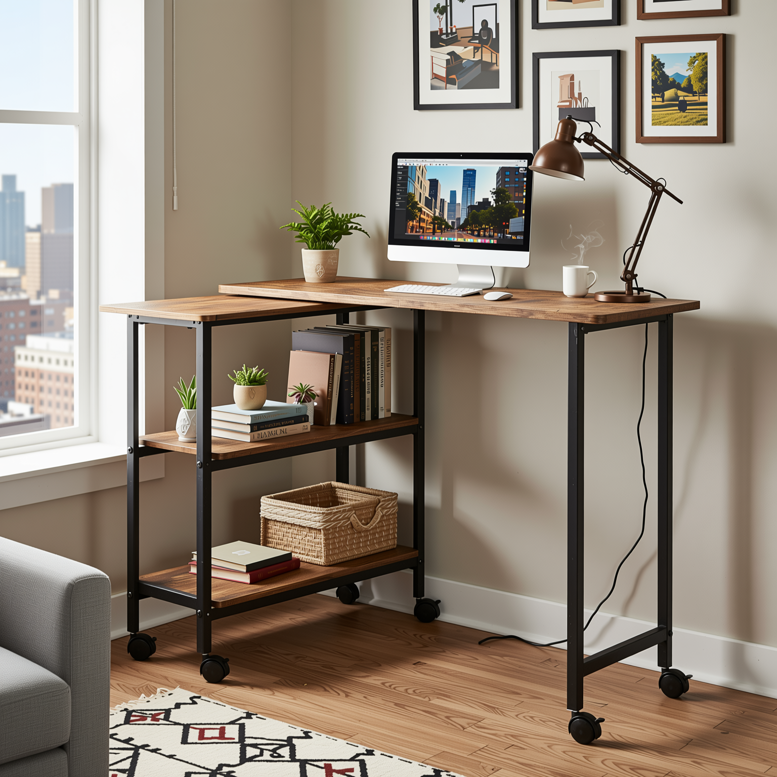 Homy Casa Joes Folding Rolling Kitchen Cart With Wheels Expandable Utility Cart Storage Shelves for Kitchen Office Craft Table