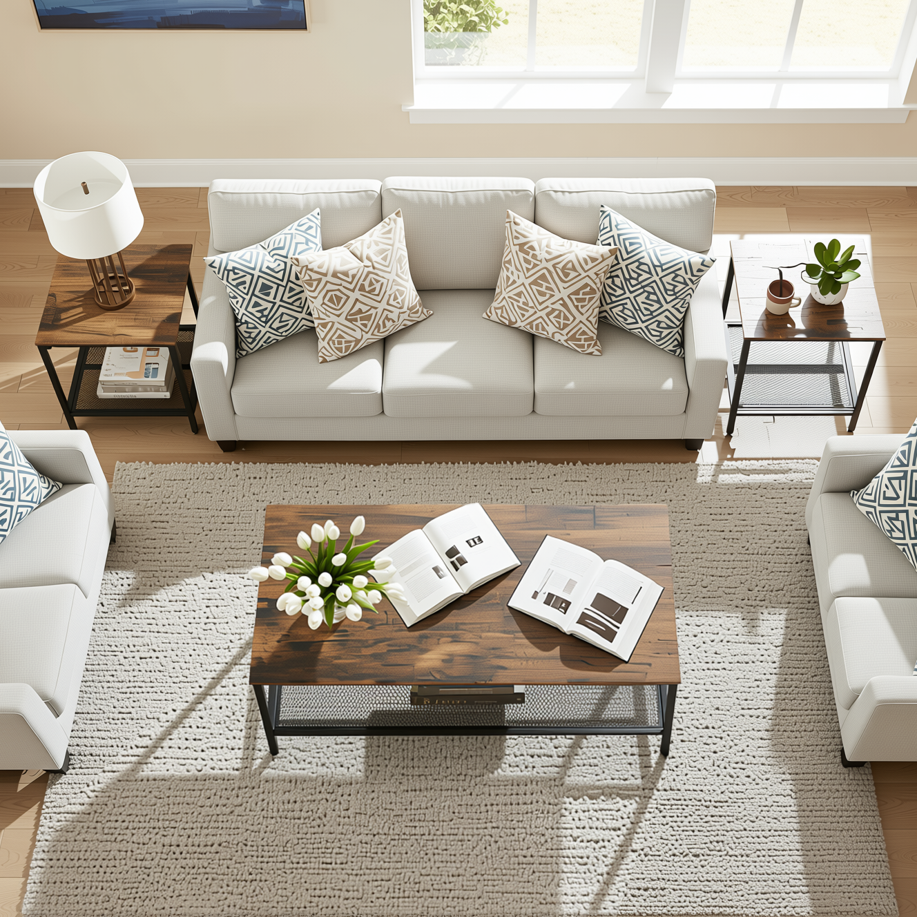 Joes Living Room Table Set of 3 - Coffee Table & 2 End Tables