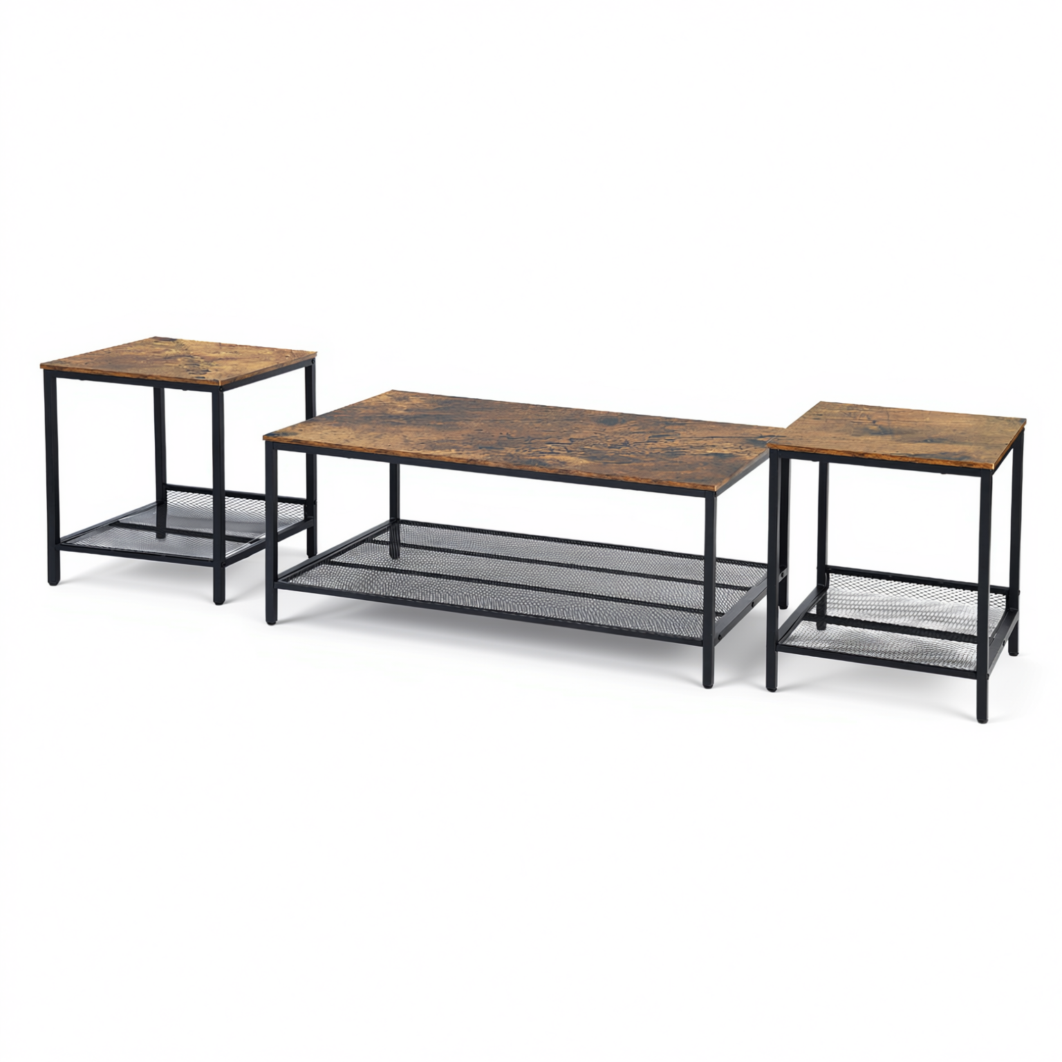 Joes Living Room Table Set of 3 - Coffee Table & 2 End Tables