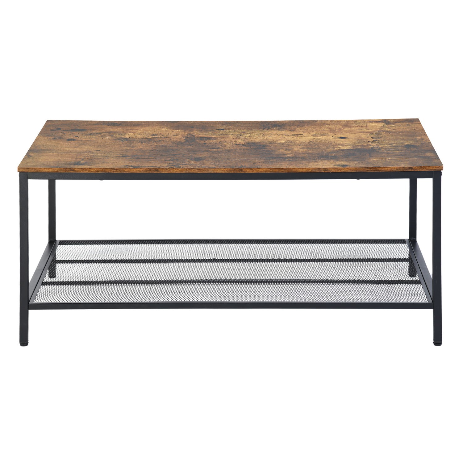 Homy Casa JOES 3-Piece Coffee Table Set, Wood & Metal, Modern Industrial Style