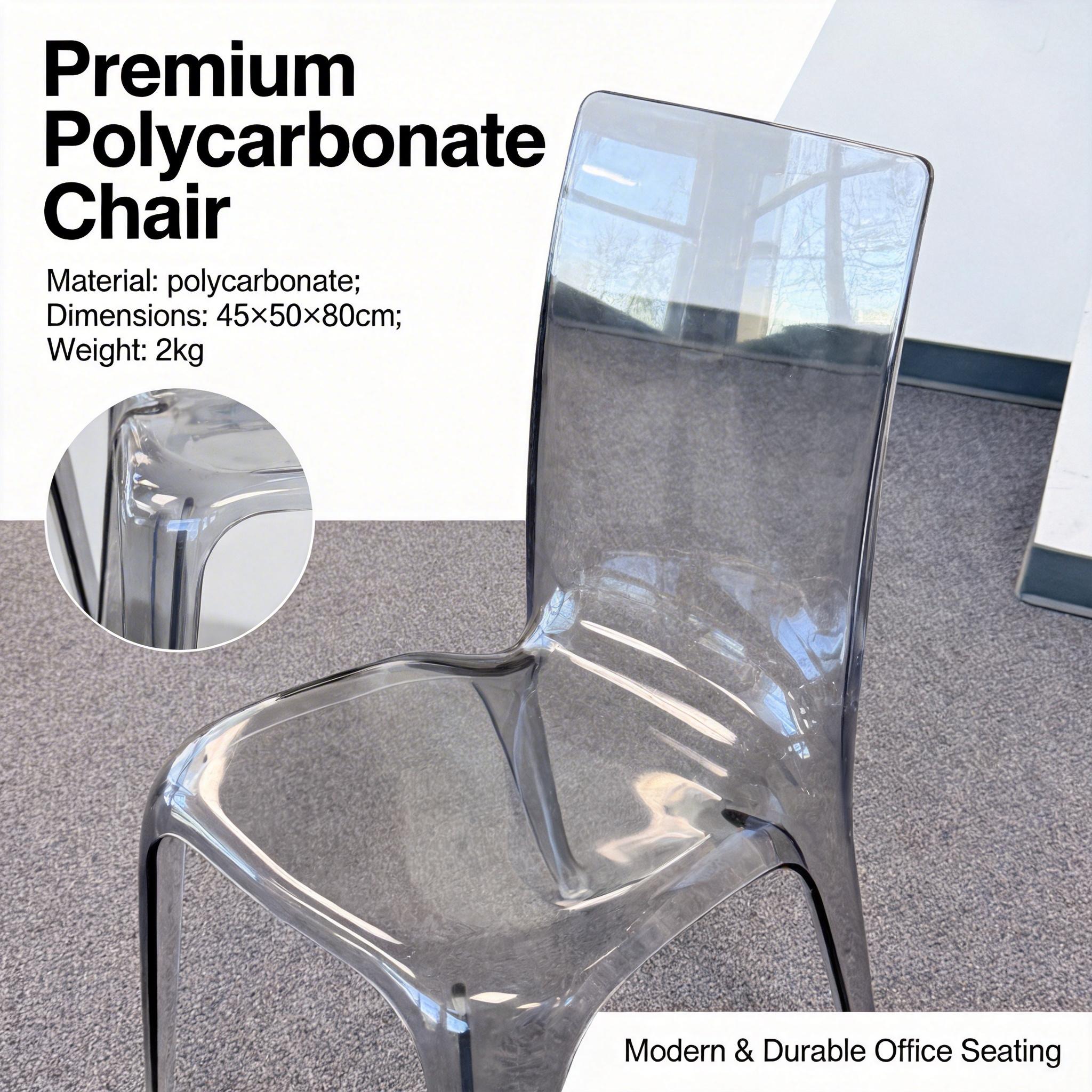 Homy Casa Juliette 2PC Transparent Dining Chairs Clear Minimalist Acrylic Ghost Style Accent Chairs