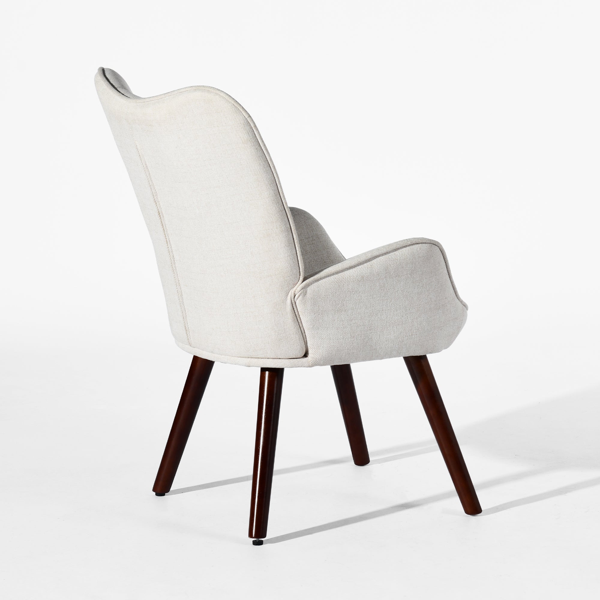 Homy Casa Kanas Wingback Accent Chair Fabric Upholstered Arm Chair, Beige
