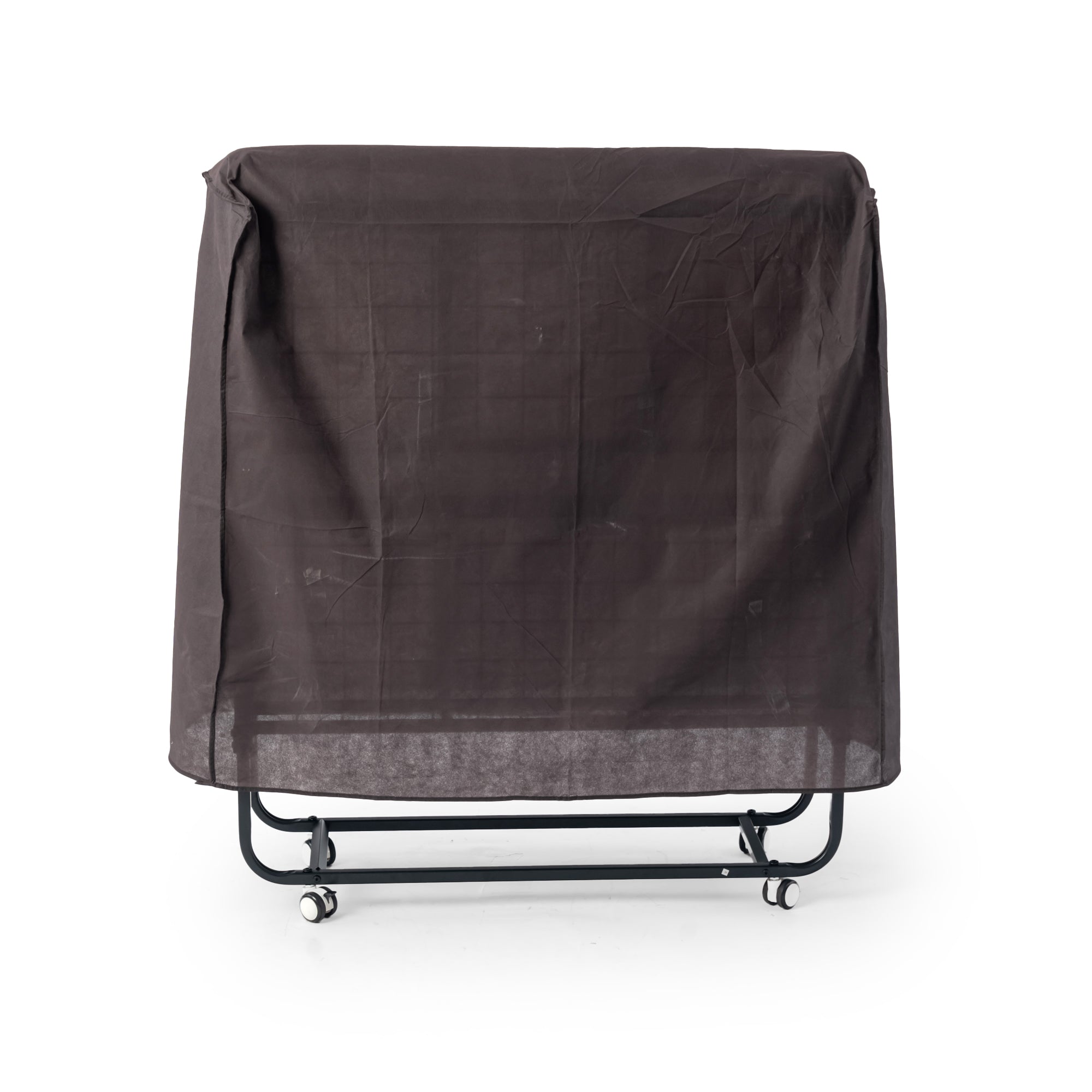 KAREN Rollaway Folding Bed with 12 cm Mattress, 31" Wide Portable Guest Bed on Wheels, Metal Frame, Space-Saving Foldable Cot, Small Single, Gray