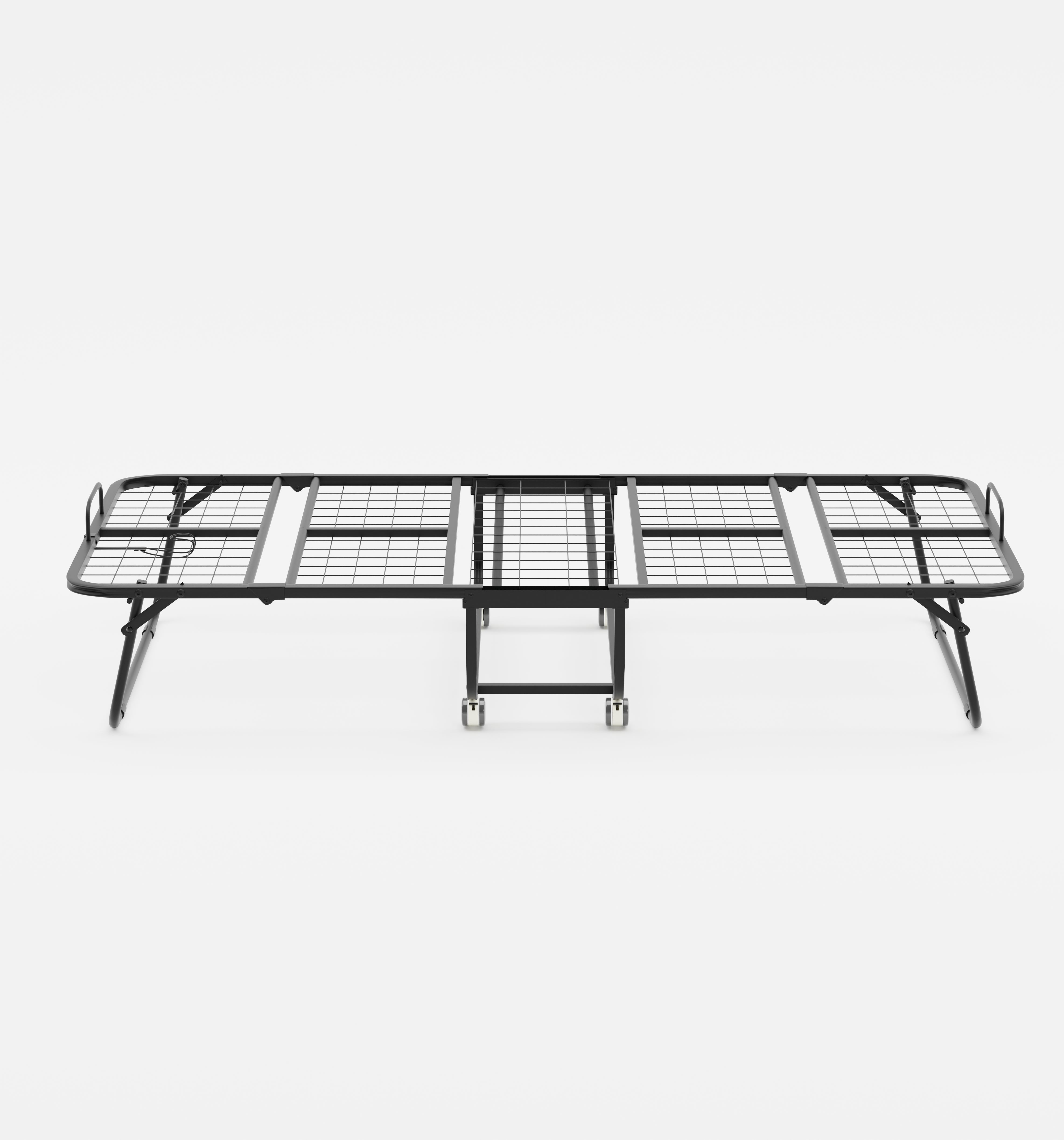 KAREN Rollaway Folding Bed with 12 cm Mattress, 31" Wide Portable Guest Bed on Wheels, Metal Frame, Space-Saving Foldable Cot, Small Single, Gray