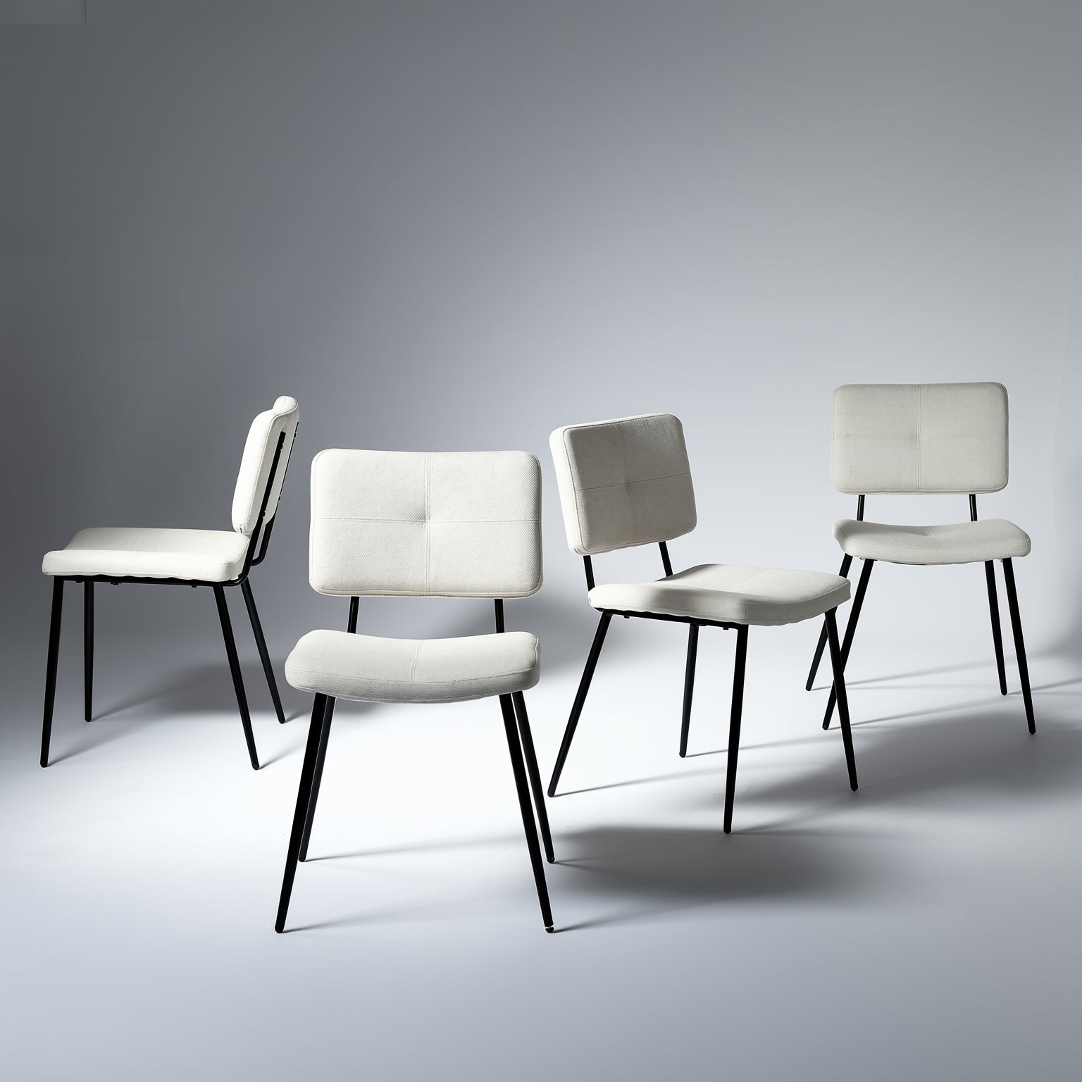 Homy Casa Stan Walnut Dining Table Set 63” Brown Table with 4 Pomona Beige Upholstered Chairs Set of 5