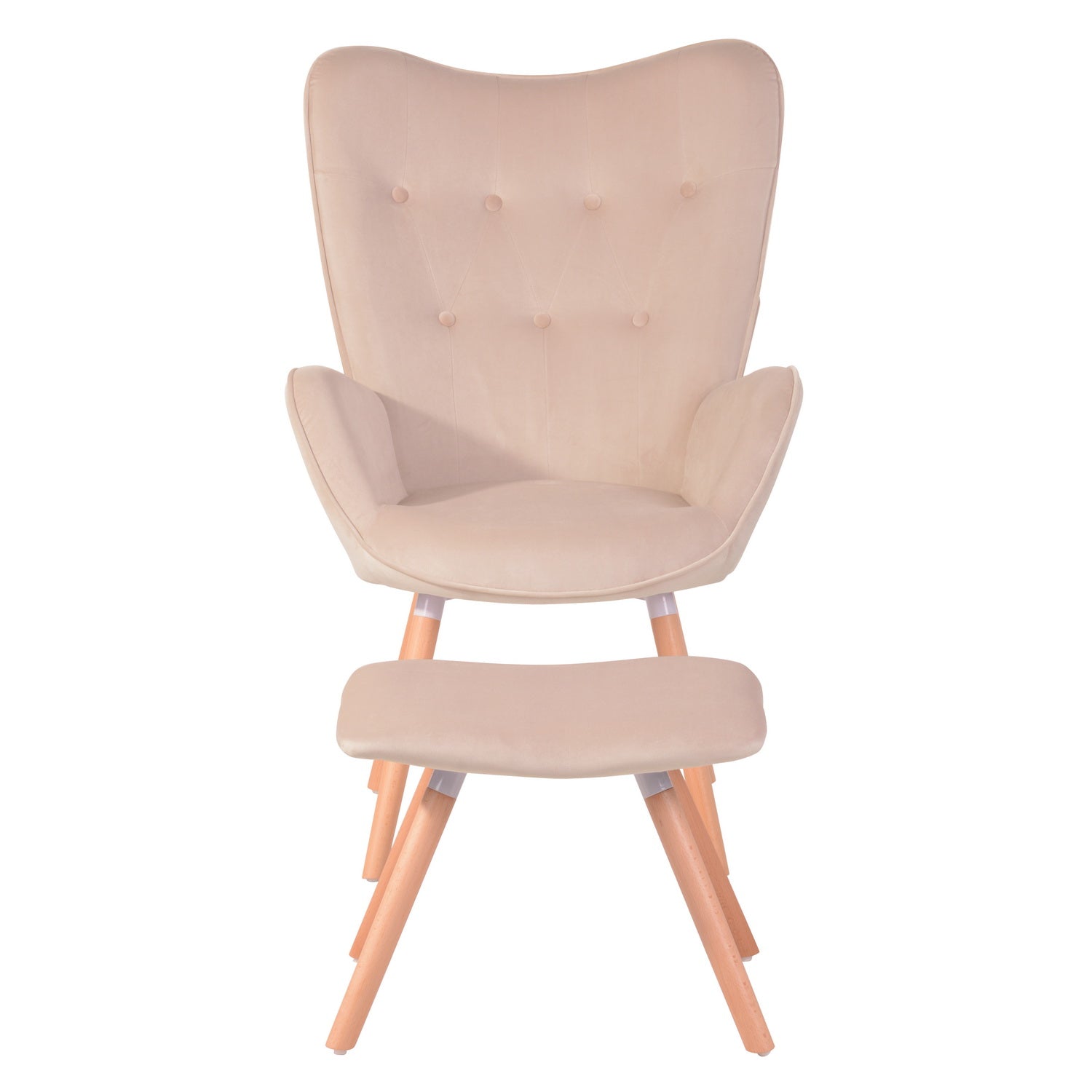 Homy Casa KAS Ottoman Blush Leisure Chair with Ottoman for Living Room, Bedroom, Office Open Box