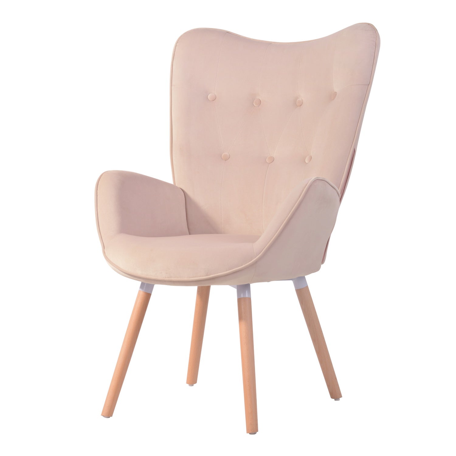 Homy Casa KAS Ottoman Blush Leisure Chair with Ottoman for Living Room, Bedroom, Office Open Box