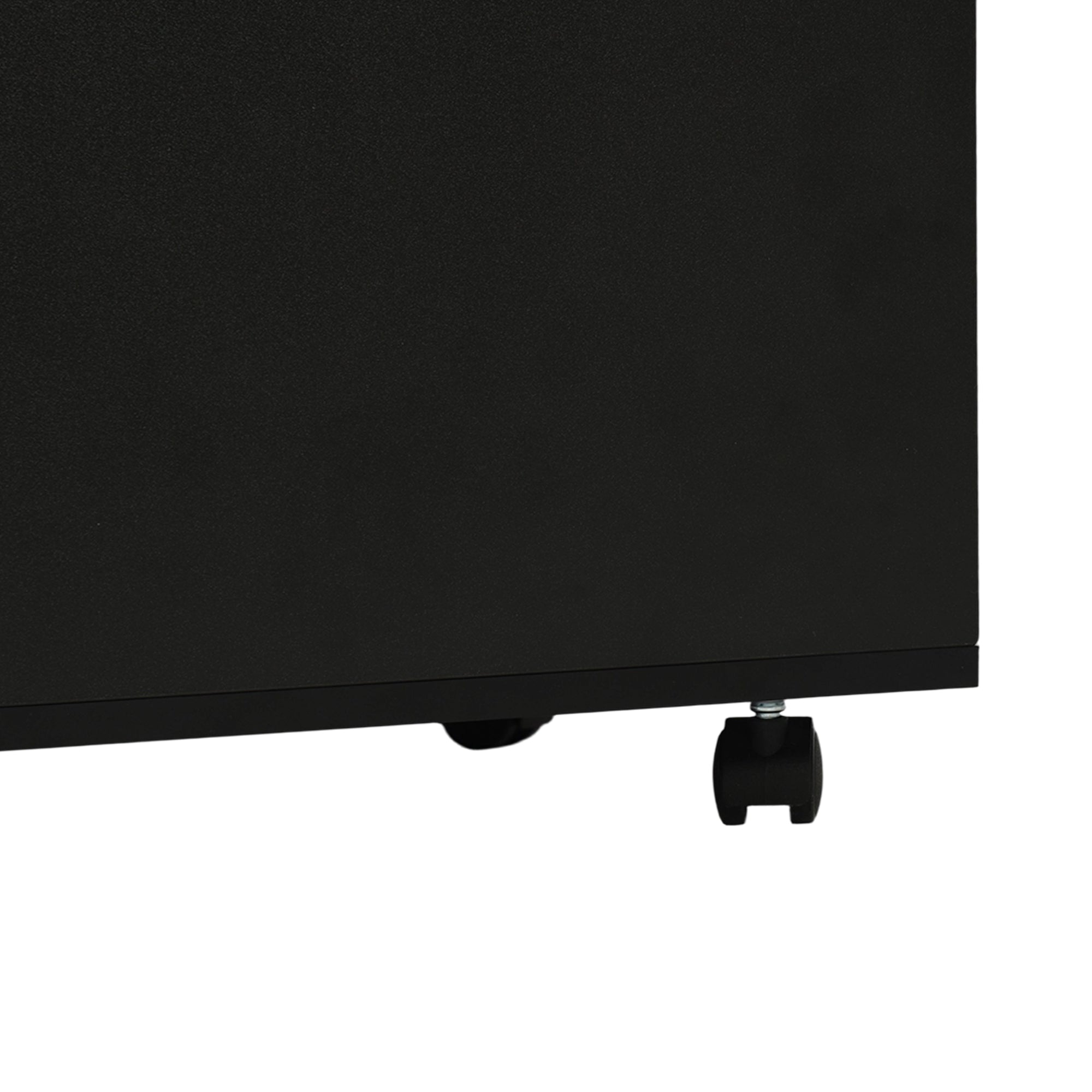 KASSADIN 2 Drawer Mobile File Cabinet, Locking Metal Filing Cabinet on Wheels for Home Office, Black Pedestal with Keys