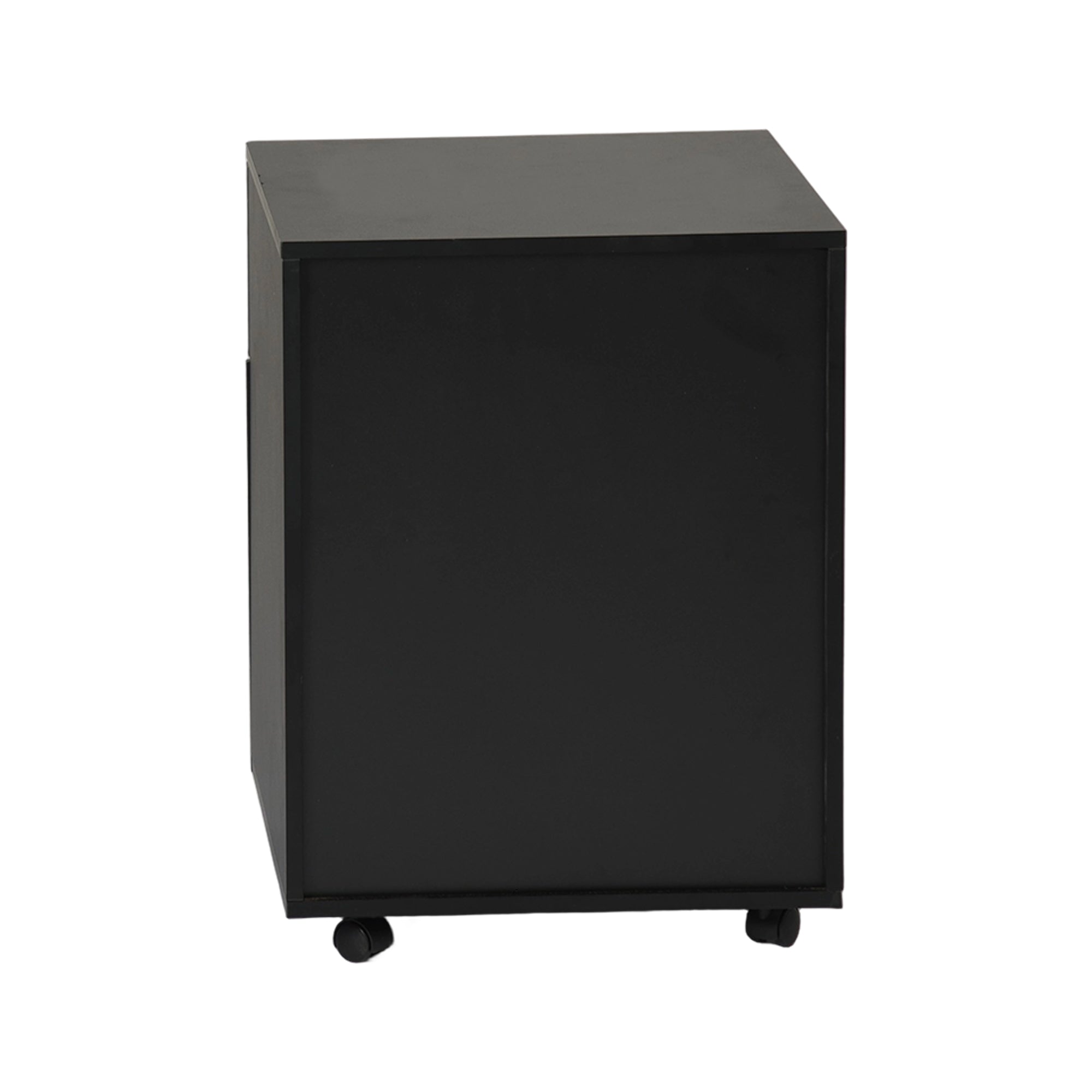 KASSADIN 2 Drawer Mobile File Cabinet, Locking Metal Filing Cabinet on Wheels for Home Office, Black Pedestal with Keys