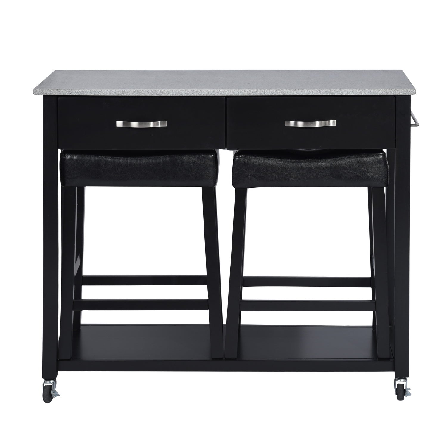 Homy Casa KAYLA BLACK 3 PCS Bar Set Kitchen & Dining Set Open Box