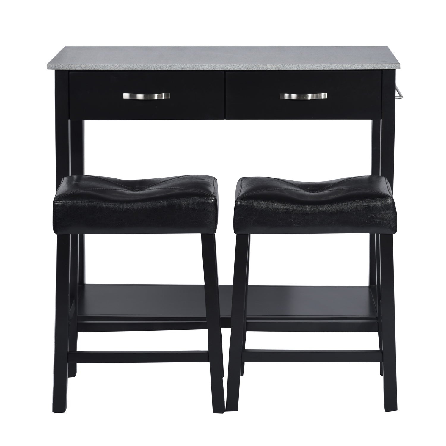 Homy Casa KAYLA BLACK 3 PCS Bar Set Kitchen & Dining Set Open Box