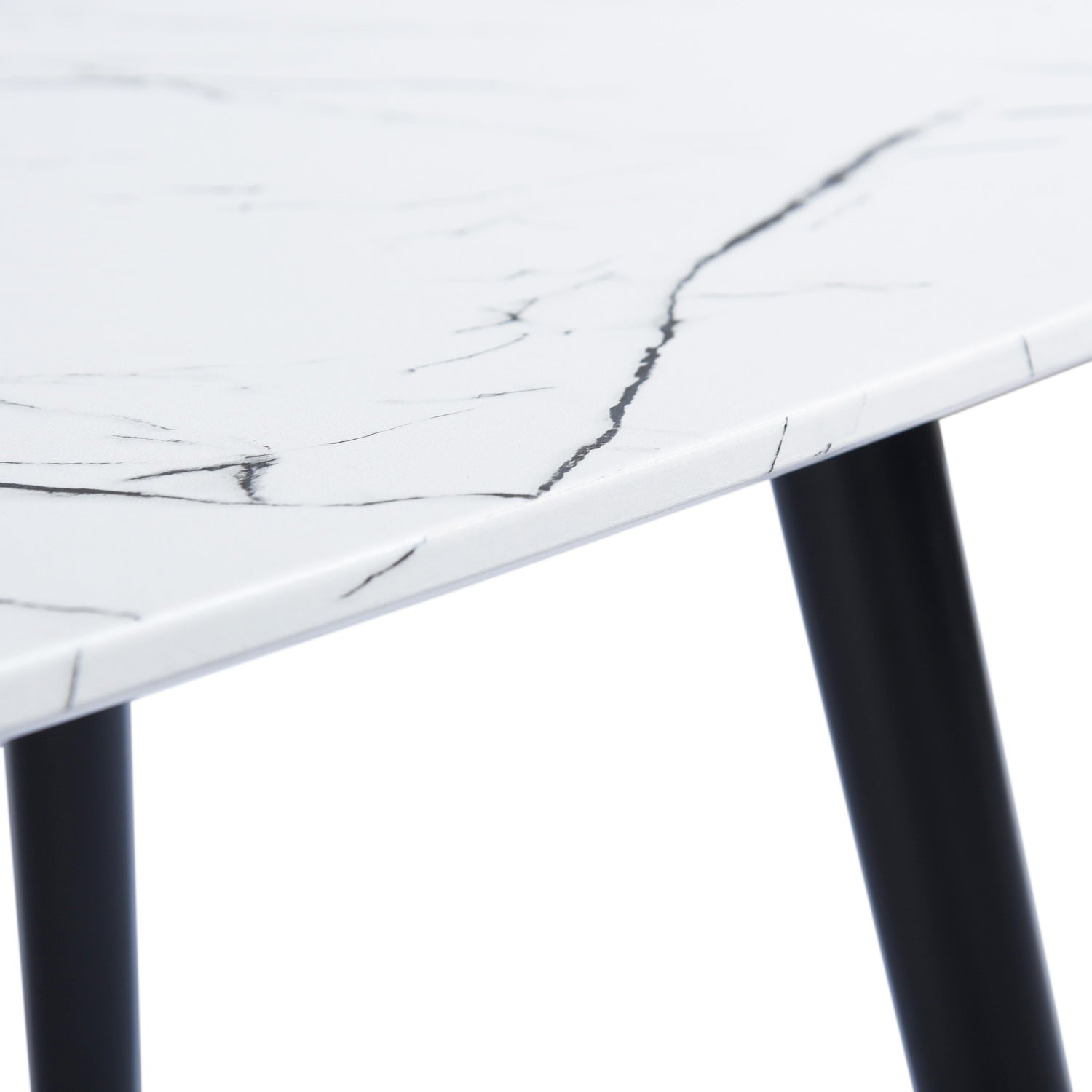 Kenna 43” Mid Century Modern Coffee Table White Marble top finish
