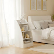 KENNEN 4 Tier Kids Bookcase White Curved Side Display Shelf for Playroom Nursery Bedroom