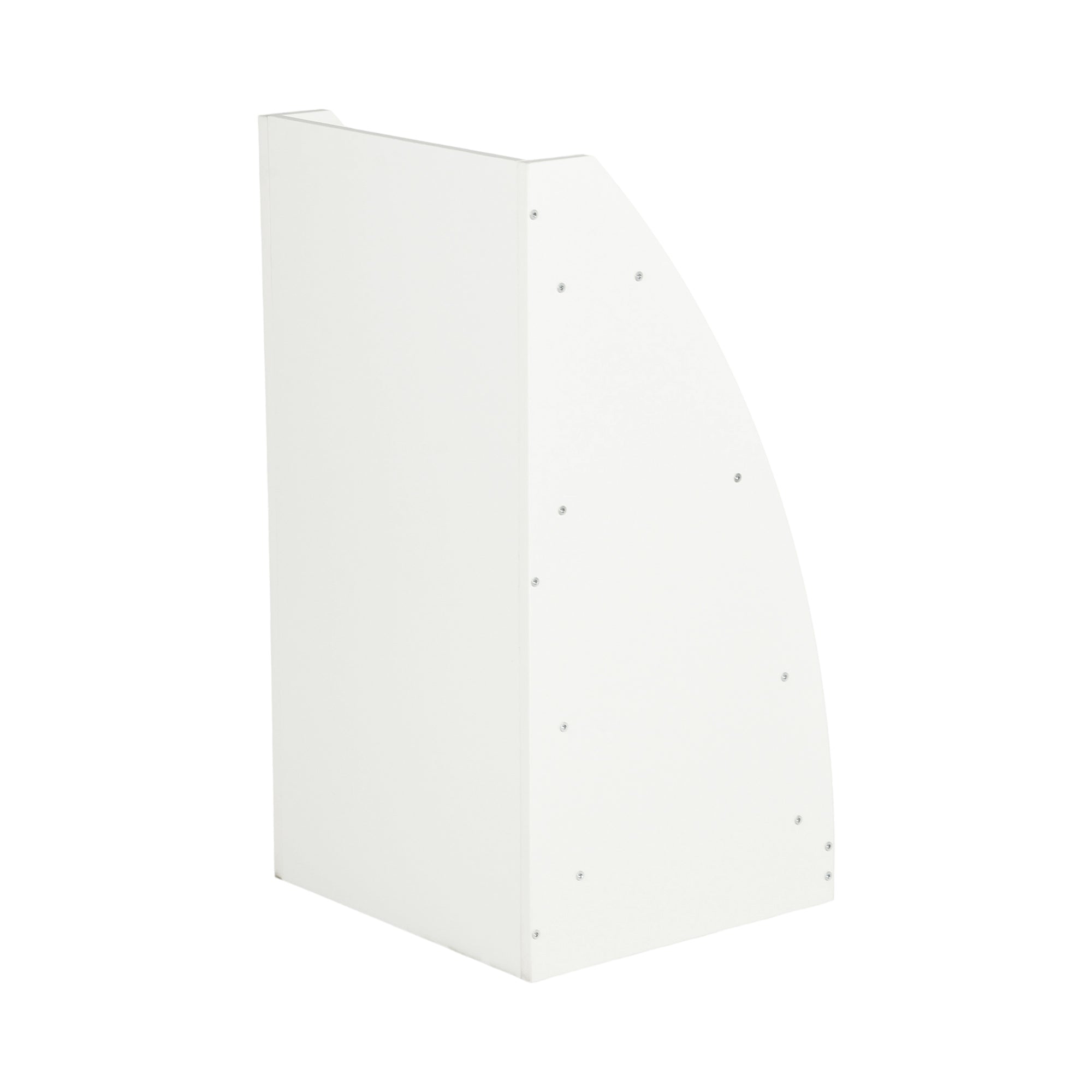 KENNEN 4 Tier Kids Bookcase White Curved Side Display Shelf for Playroom Nursery Bedroom