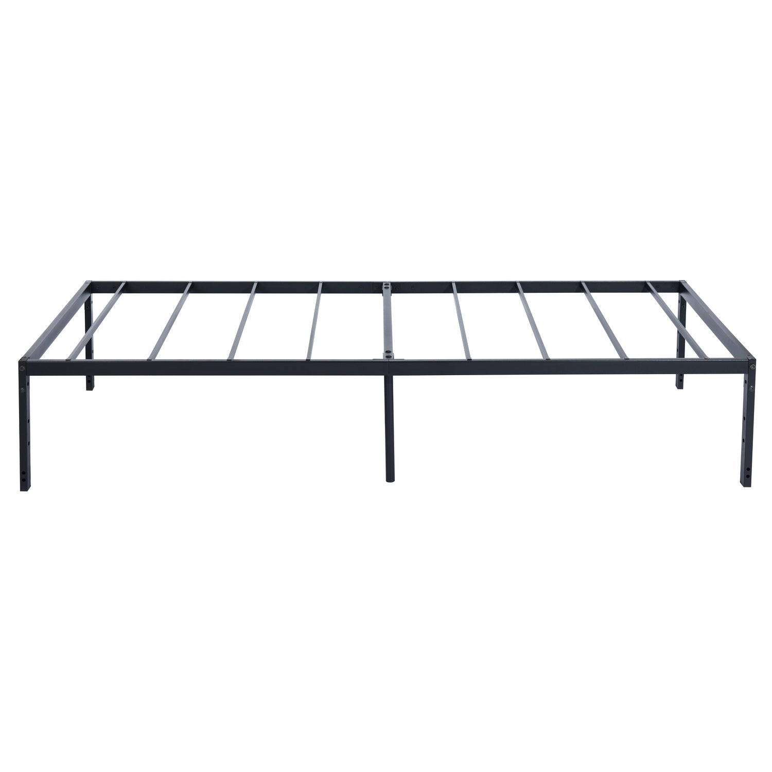 KIELA Twin Metal Platform Bed Frame with Steel Slats Center Support No Box Spring Black