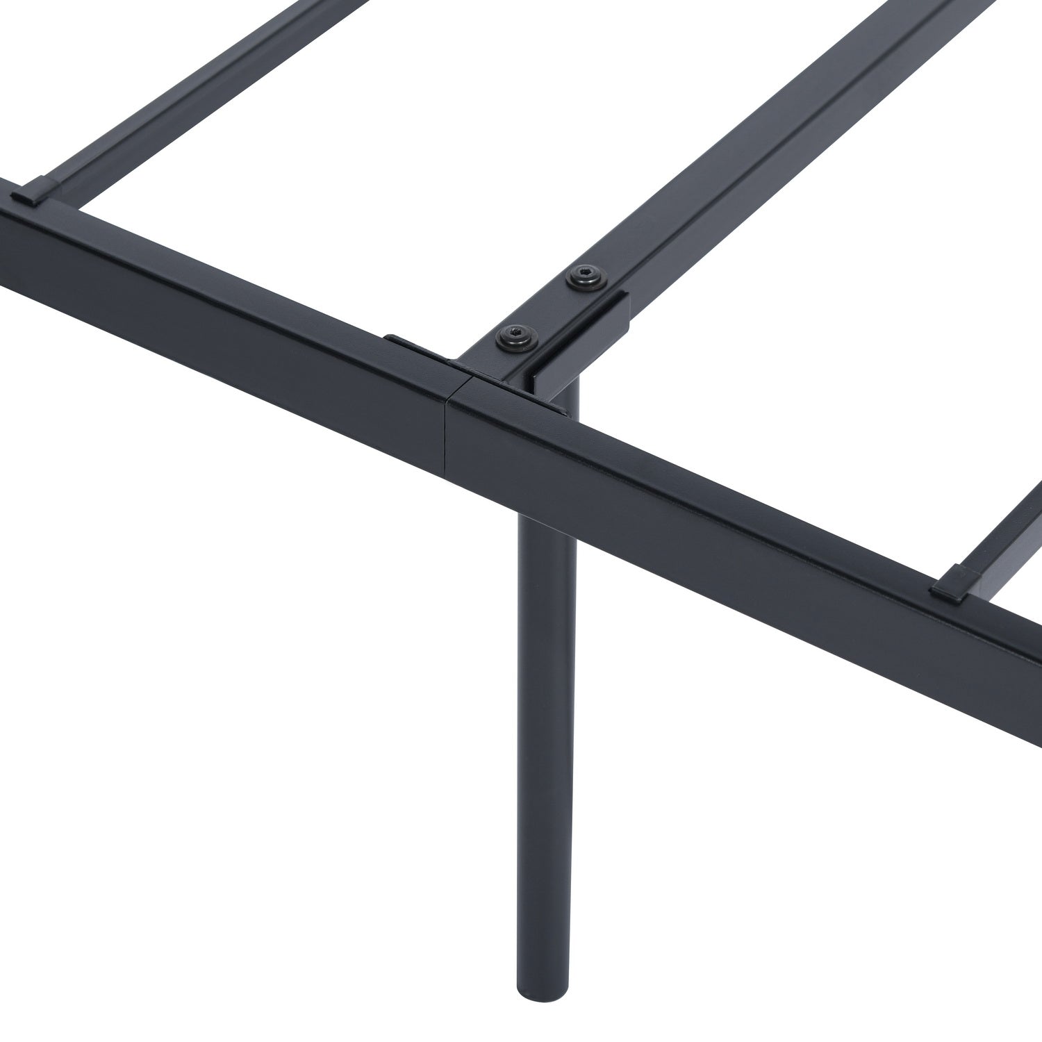 KIELA Twin Metal Platform Bed Frame with Steel Slats Center Support No Box Spring Black