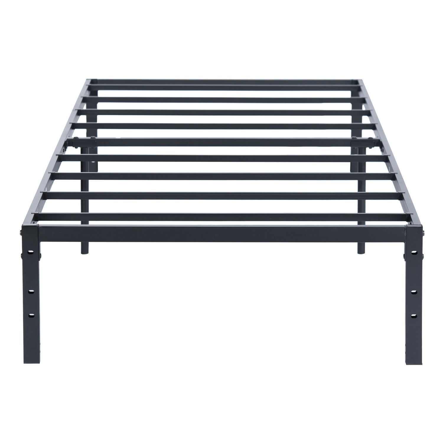 KIELA Twin Metal Platform Bed Frame with Steel Slats Center Support No Box Spring Black