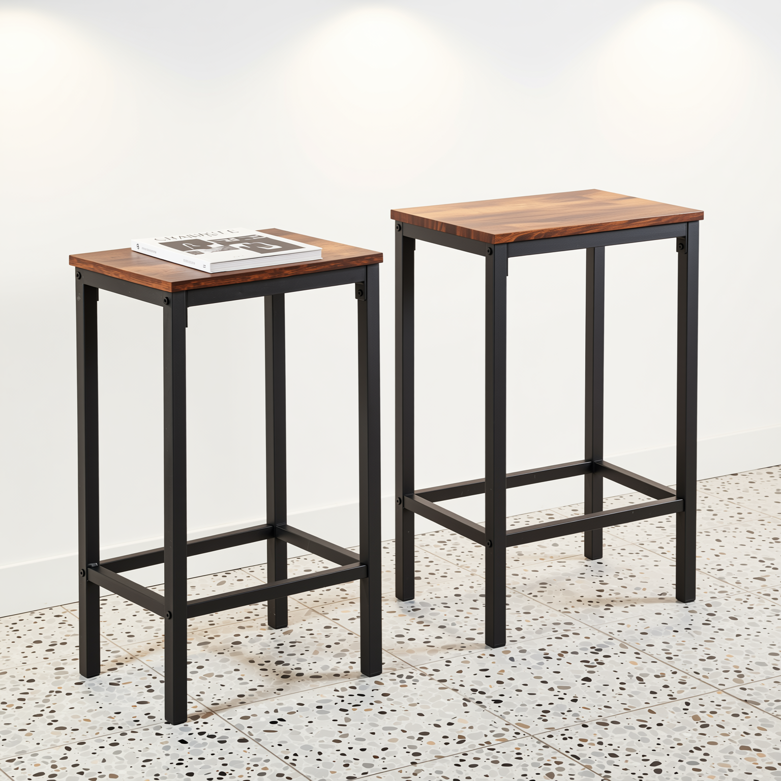 KILBY 26" Vintage Industrial Counter Bar Stools Set of 2