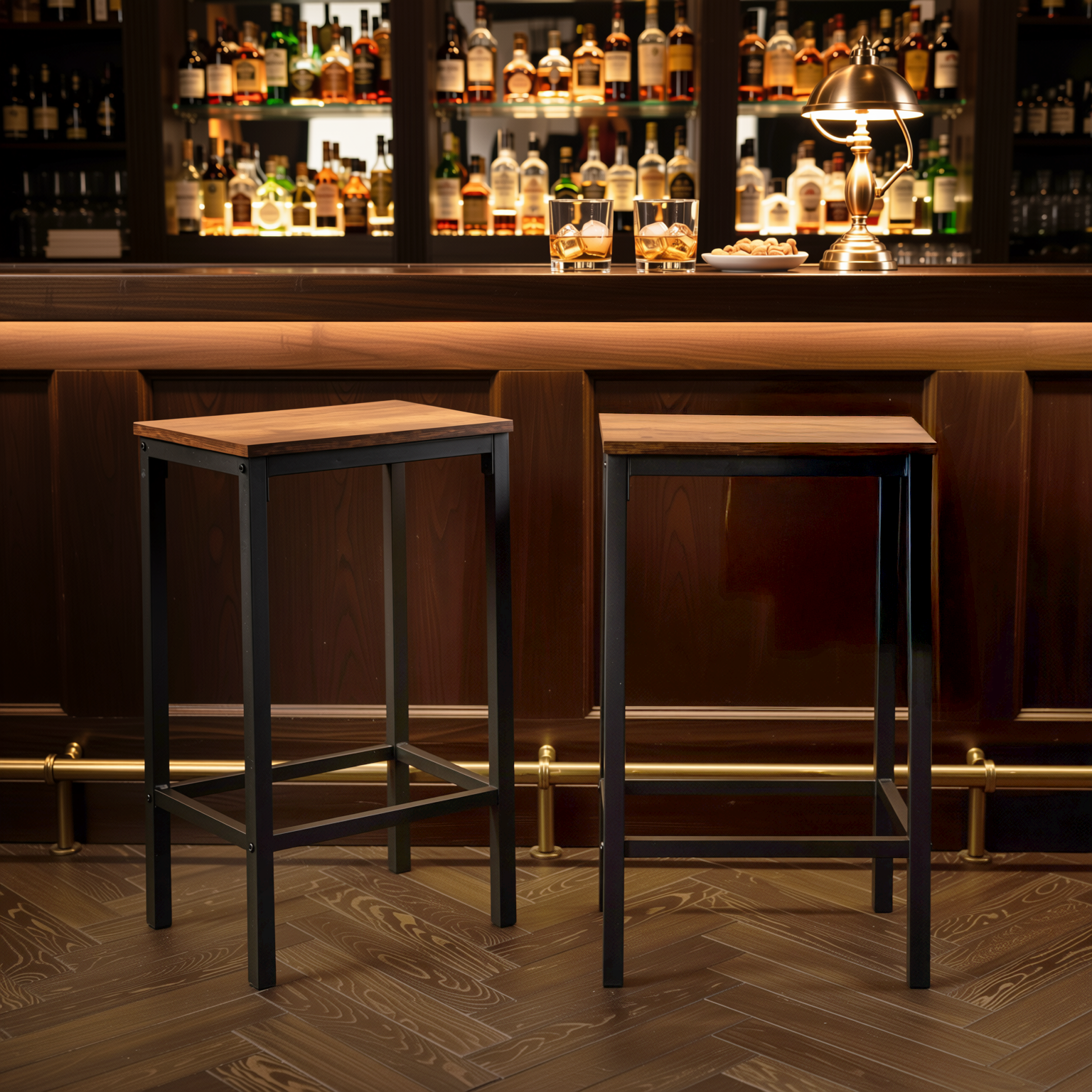 Homy Casa Kilby Vintage 2PC Vintage Counter Bar Stools for Kitchen and Dining Room