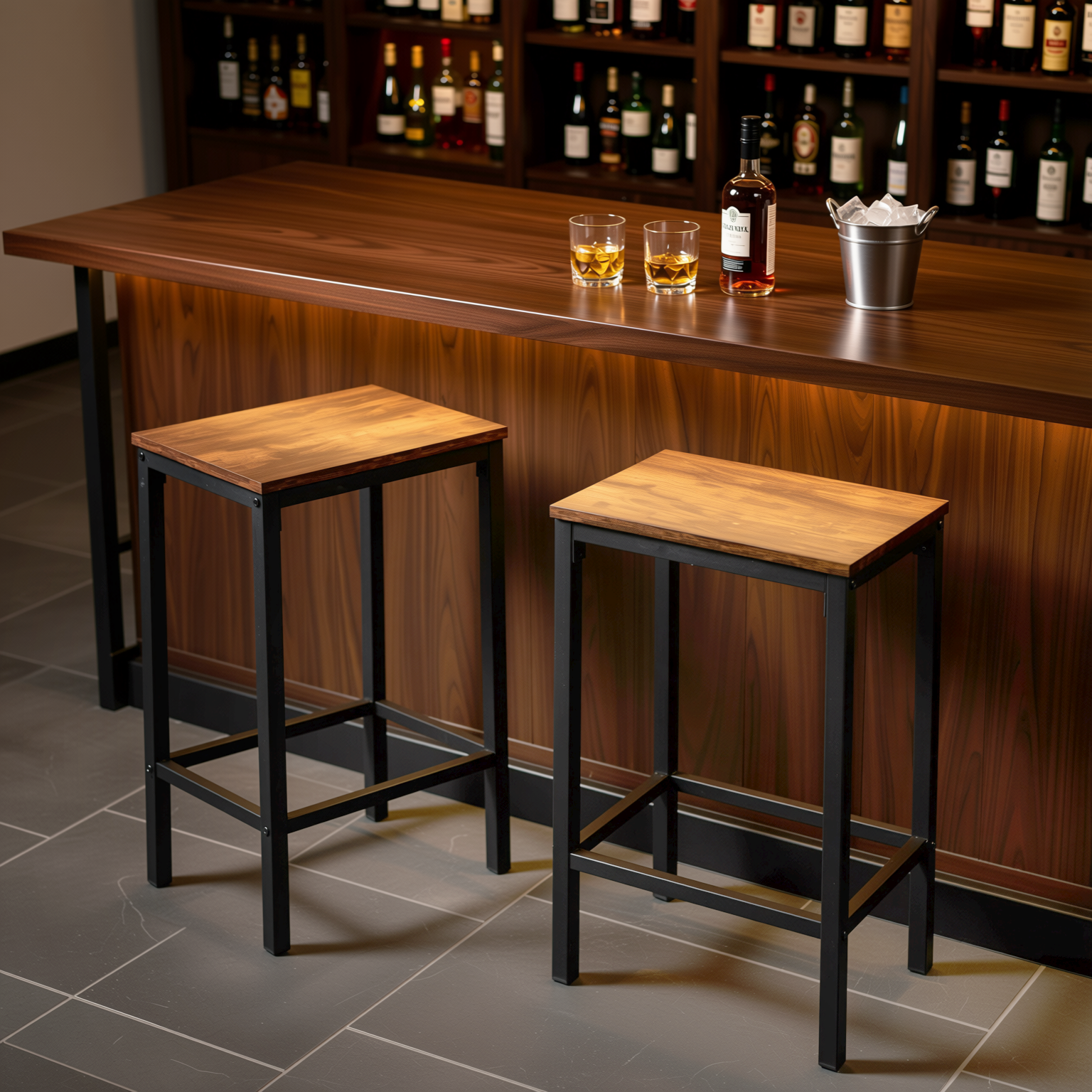 KILBY 26" Vintage Industrial Counter Bar Stools Set of 2
