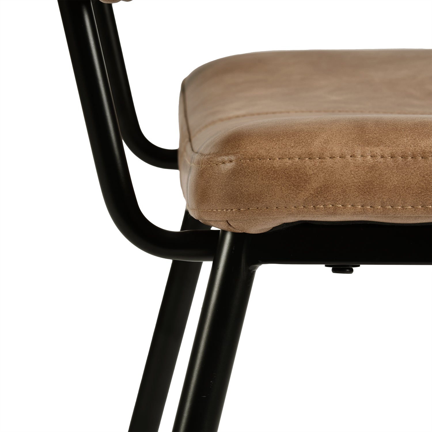 KOM Modern PU Dining Chairs Set of 2, Black Metal Legs