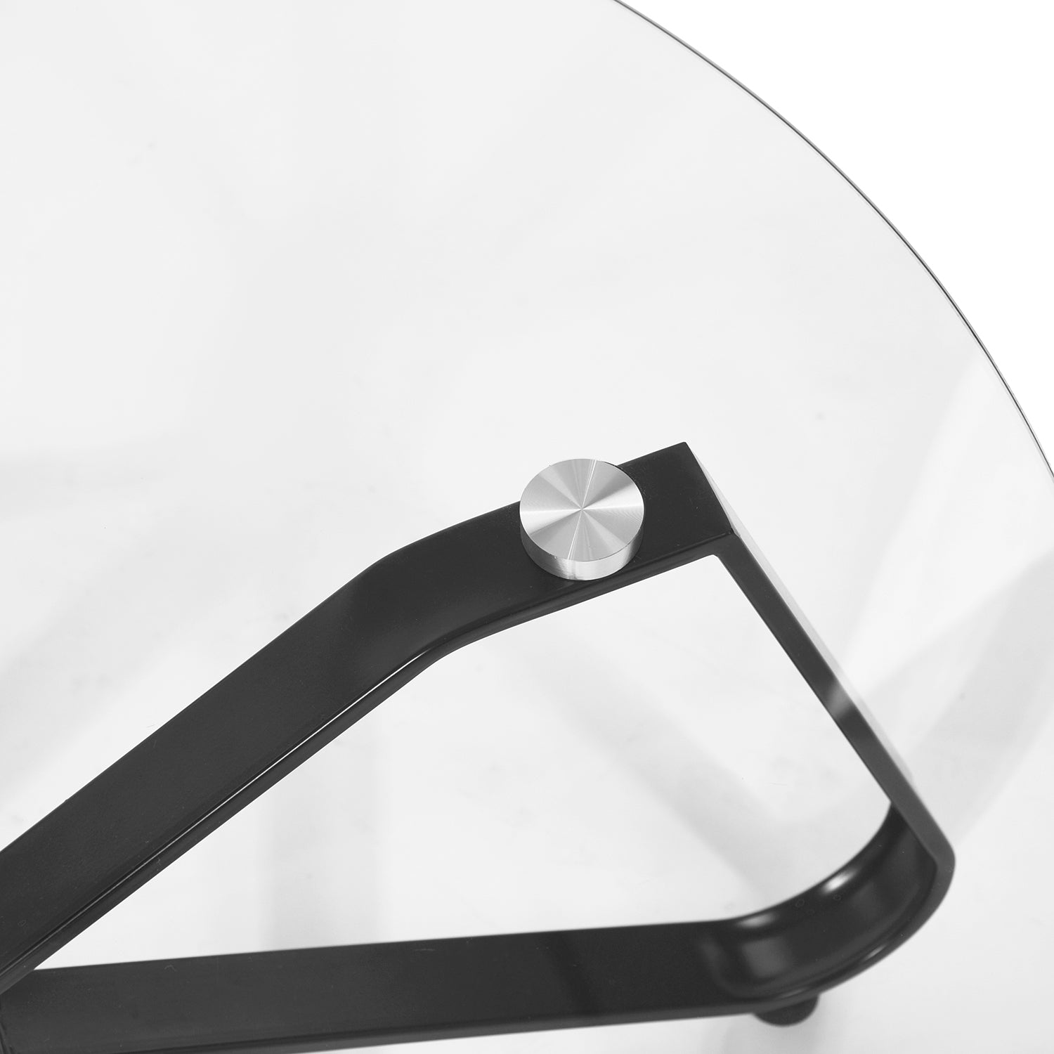 Homy Casa KONYA 31.5” Clear Round Glass Coffee Table