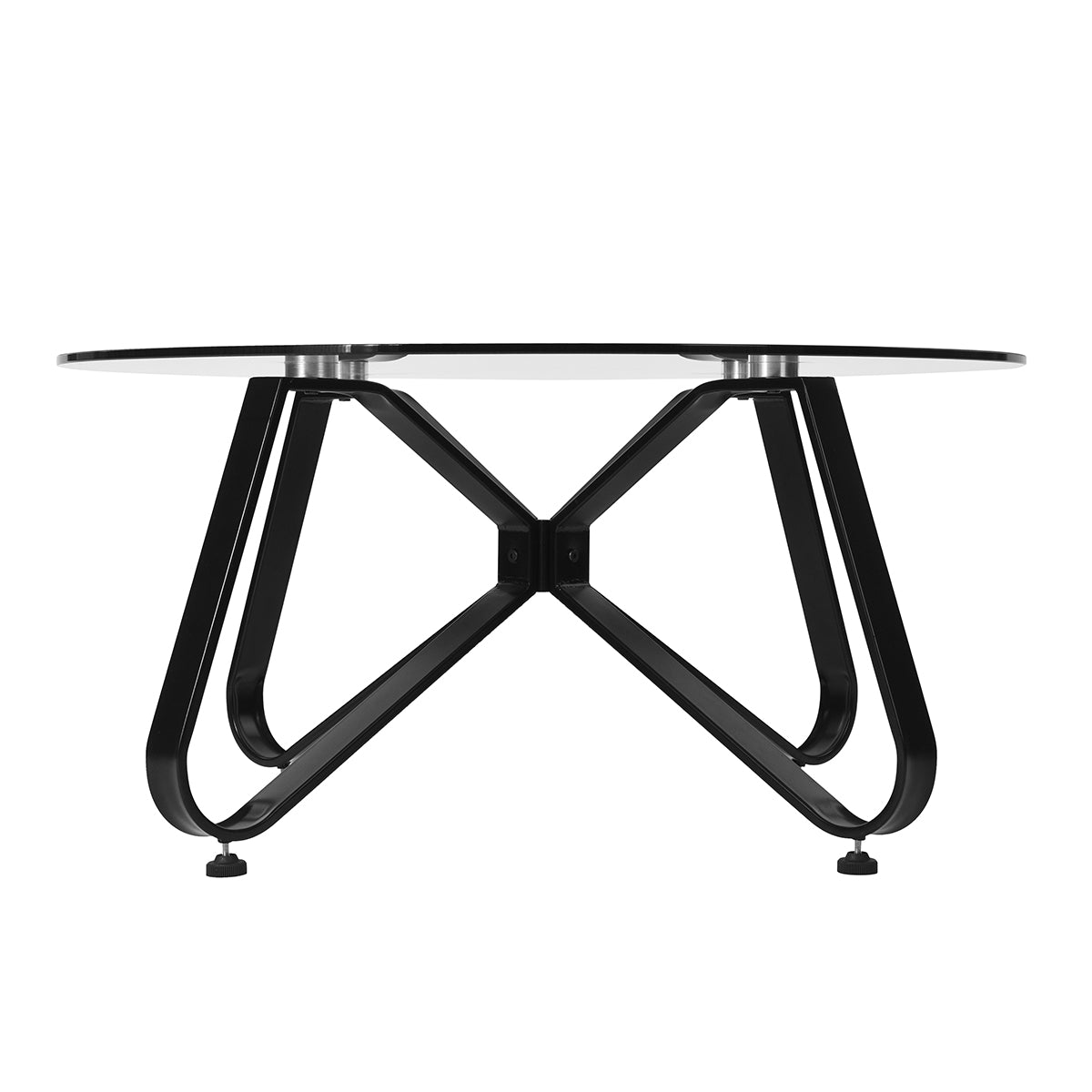 Homy Casa KONYA 31.5” Clear Round Glass Coffee Table