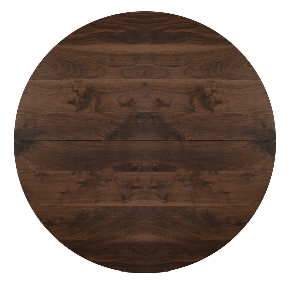 Kova 47" Round Dining Table with Textured Wood-Grain Top and Angled Metal Base