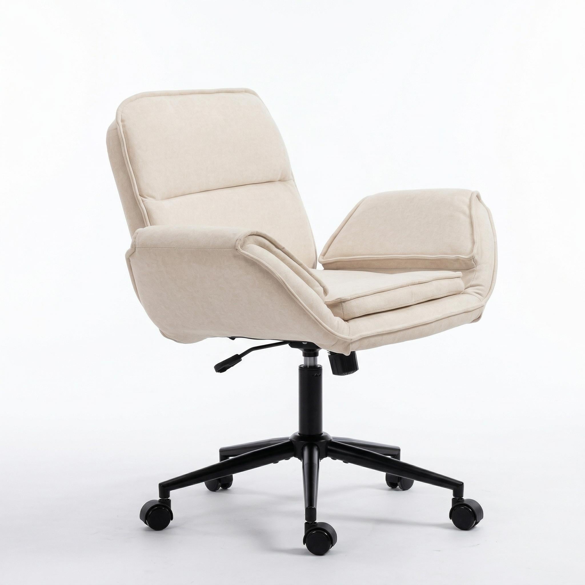 Korin Fabric Cross-Leg Desk Chair with Adjustable Armrests