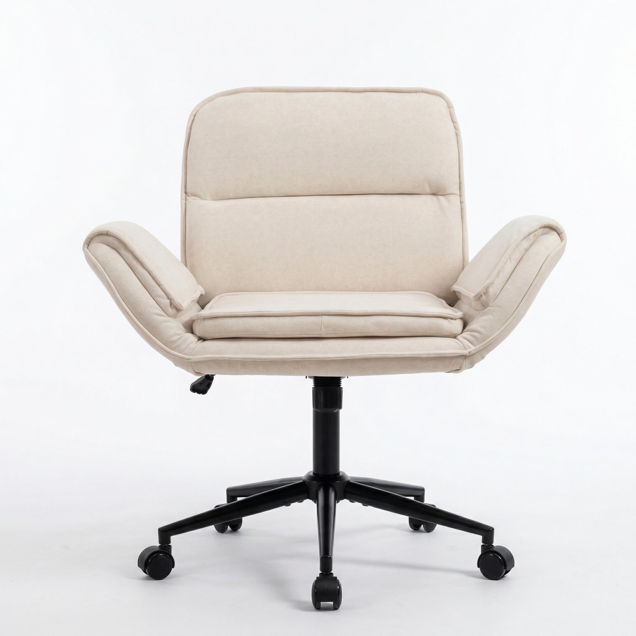 Korin Fabric Cross-Leg Desk Chair with Adjustable Armrests