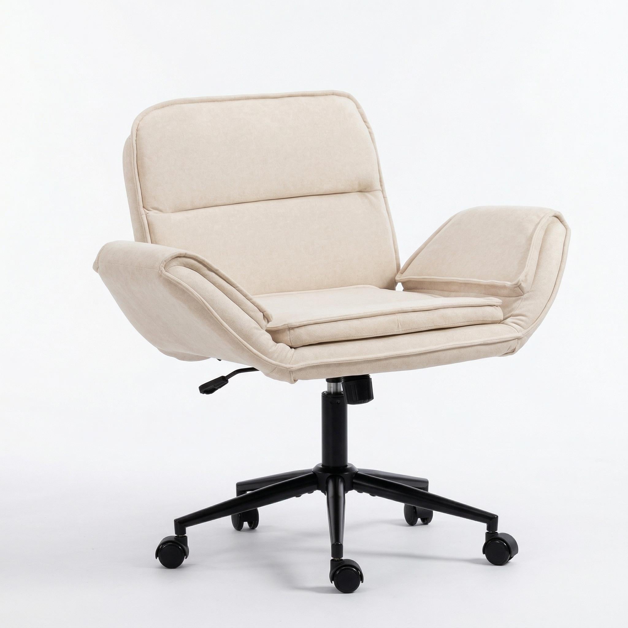 Korin Fabric Cross-Leg Desk Chair with Adjustable Armrests