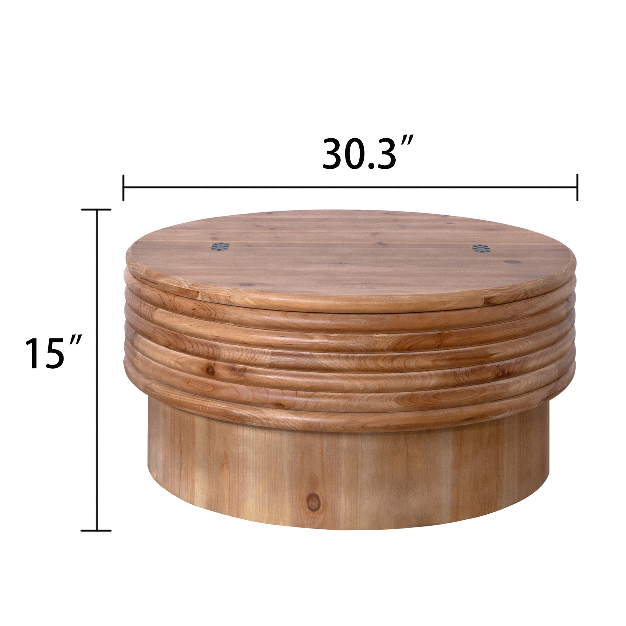 Krakow 30" Round Coffee Table with Hidden Storage