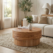 Krakow 30" Round Coffee Table with Hidden Storage
