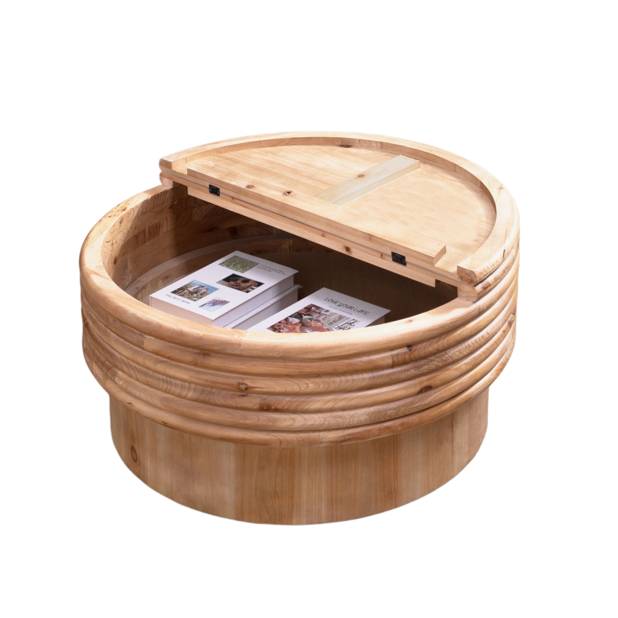 Krakow 30" Round Coffee Table with Hidden Storage