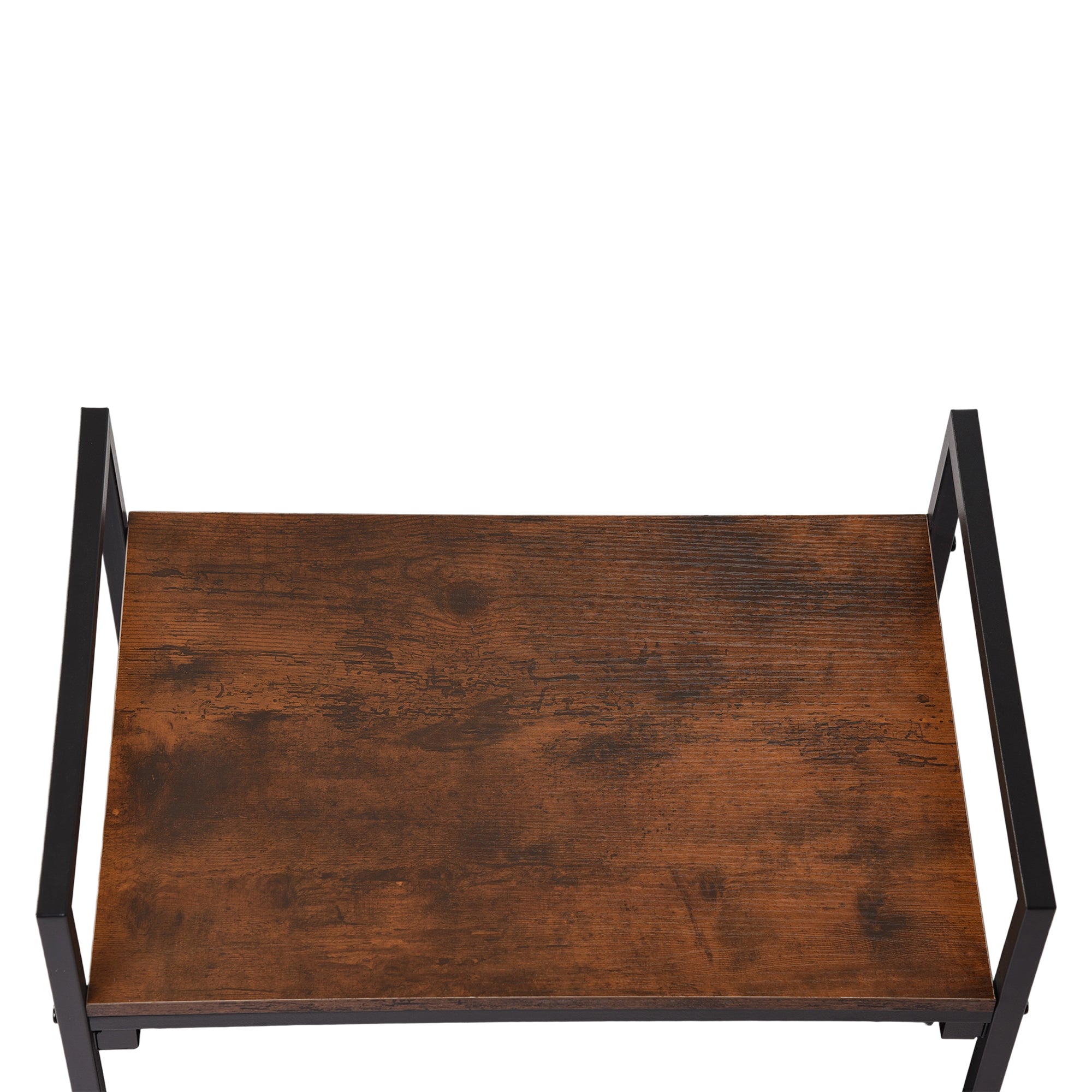 LABIN Single Laundry Hamper with Removable Bag and Rustic Wood Look Shelf, Black Steel Frame, Compact Bathroom Storage