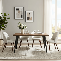 LANCELOT 63" Farmehouse Dining Table with Wave Edge