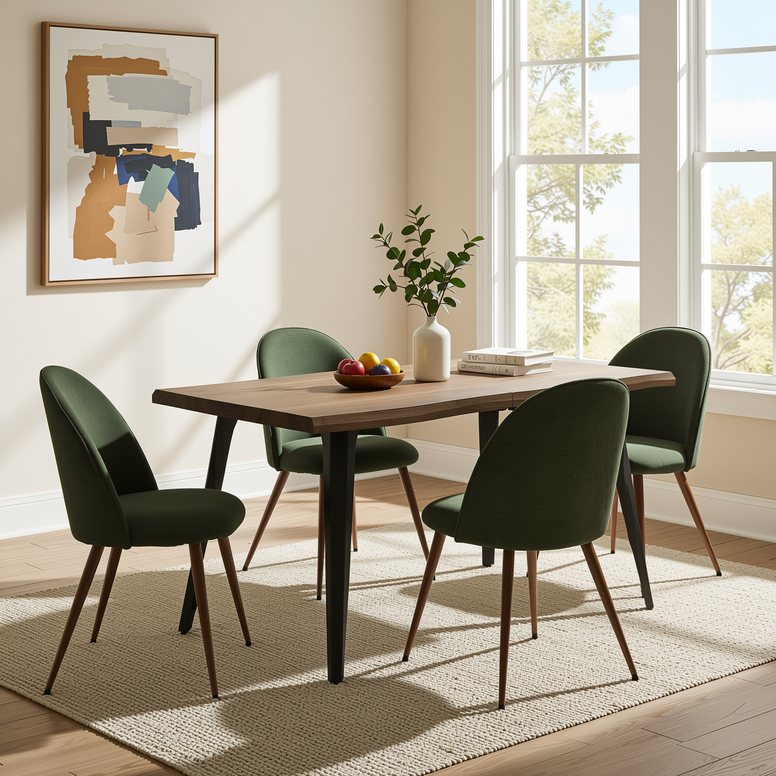 LANCELOT 63" Farmehouse Dining Table with Wave Edge