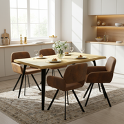 Lancelot 5 Piece Oak Dining Table Set with 4 California Swivel Chairs