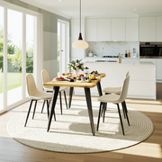 Lancelot 5 Piece Walnut Dining Table Set with 4 Charlton Upholstered Chairs