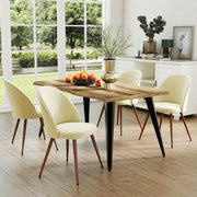 Lancelot 5 Piece Walnut & Haven Upholstered Dining Set