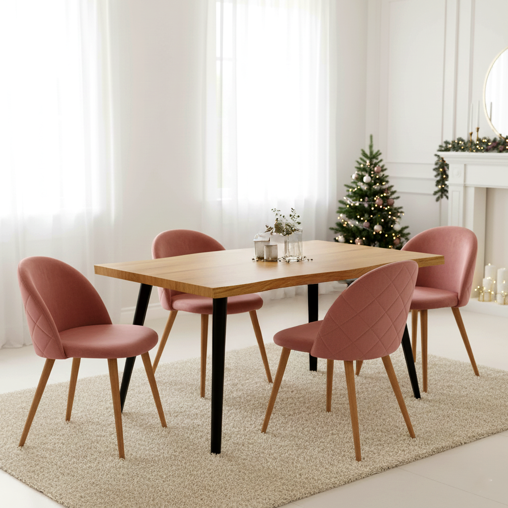 Homy Casa ZOMBA VELVET ROSE NL A 22.05" x 19.29" x 30.31" Dining Chair