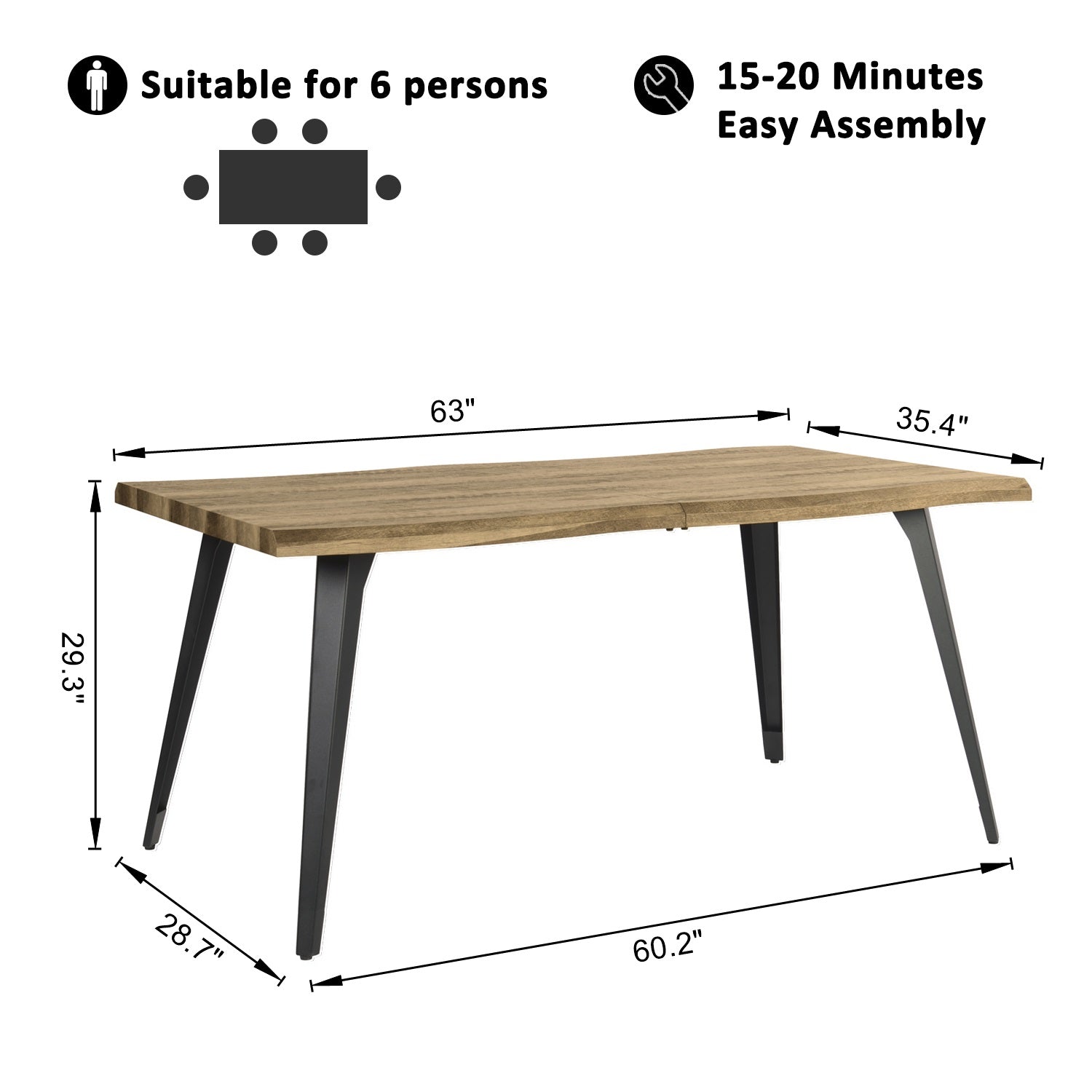 Lancelot 5 Piece Walnut & Haven Upholstered Dining Set