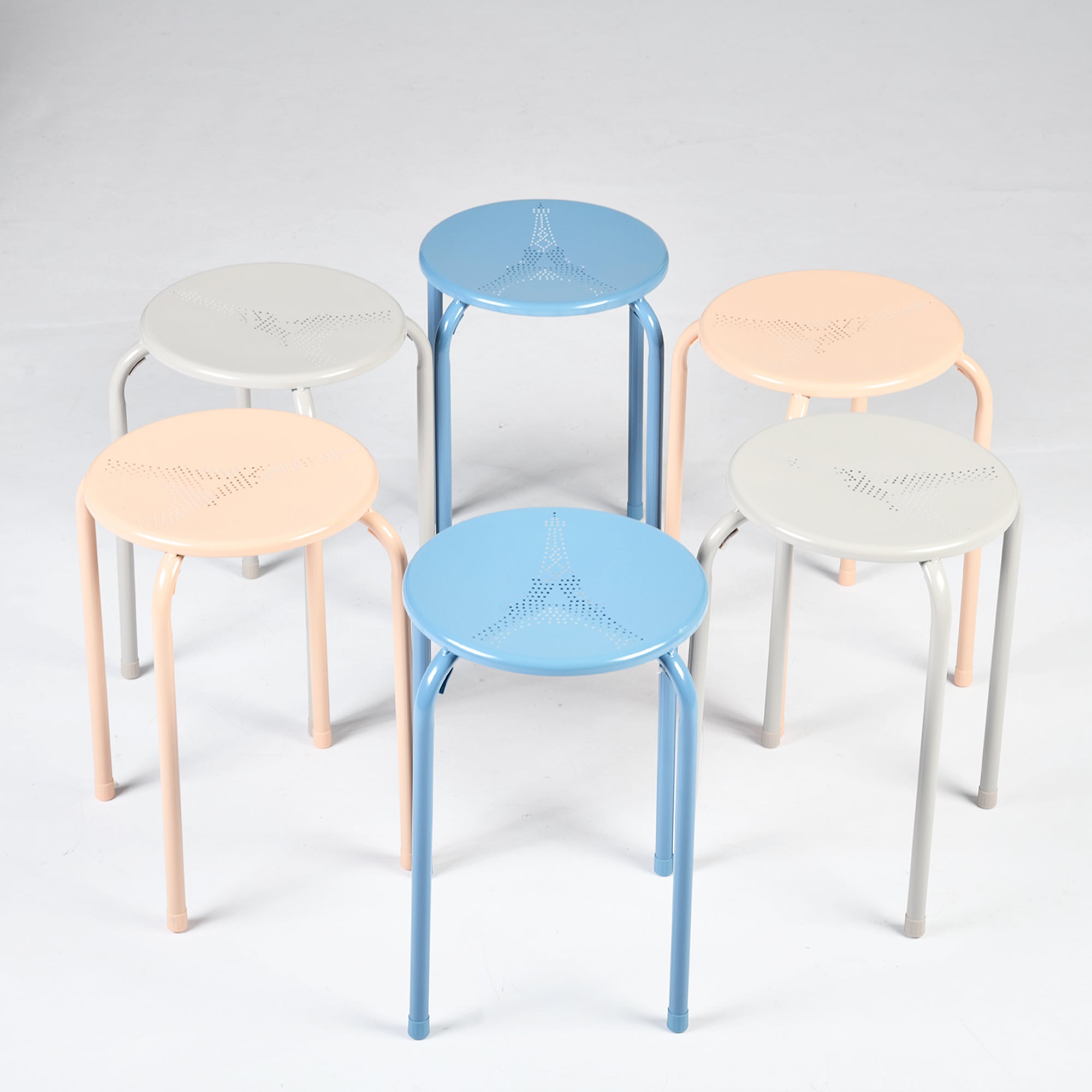 Lemoneiffel Modern Metal Stackable Stool-HOMY CASA